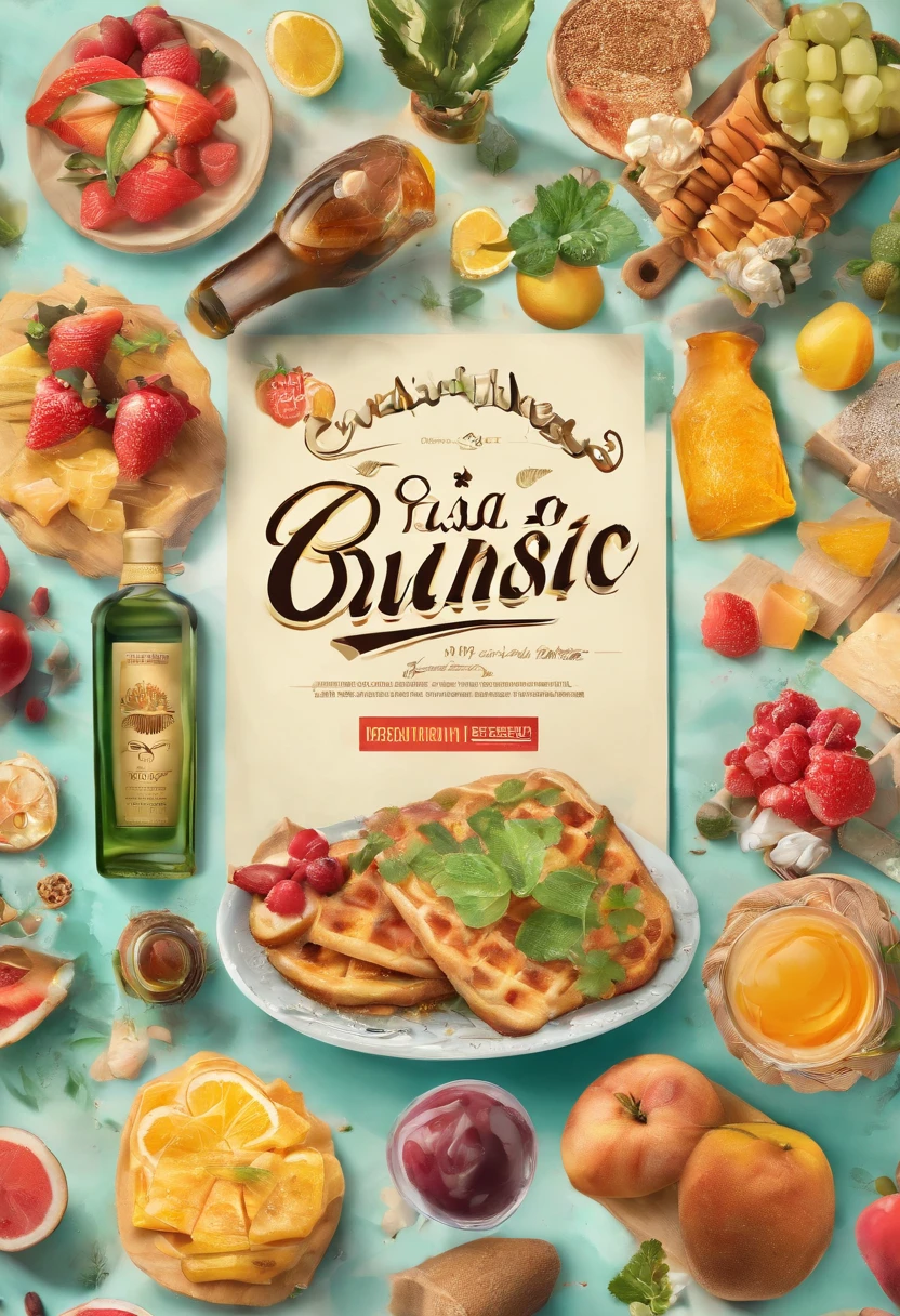 cardapio de casa de brunch com 10 produtos com bebida tambem, with the name CASA DAS DELICIAS very high resolution in 4k