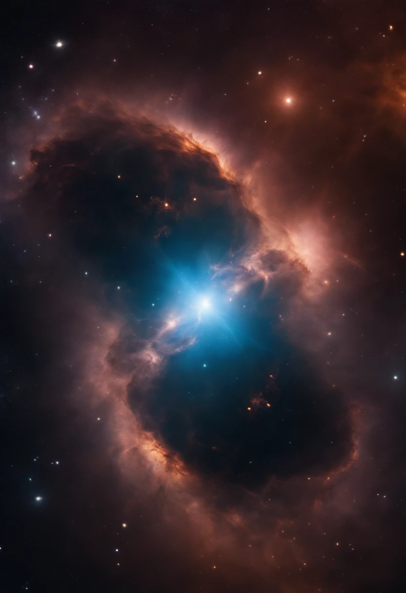 A new nebula with extravagant gas surrounding it, deep space, 8k