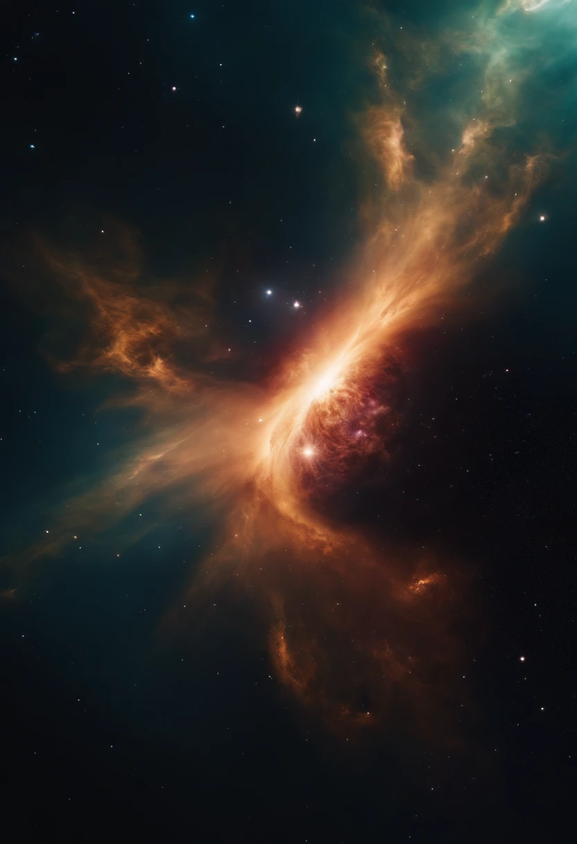 A new nebula with extravagant gas surrounding a supernova, deep space, 8k
