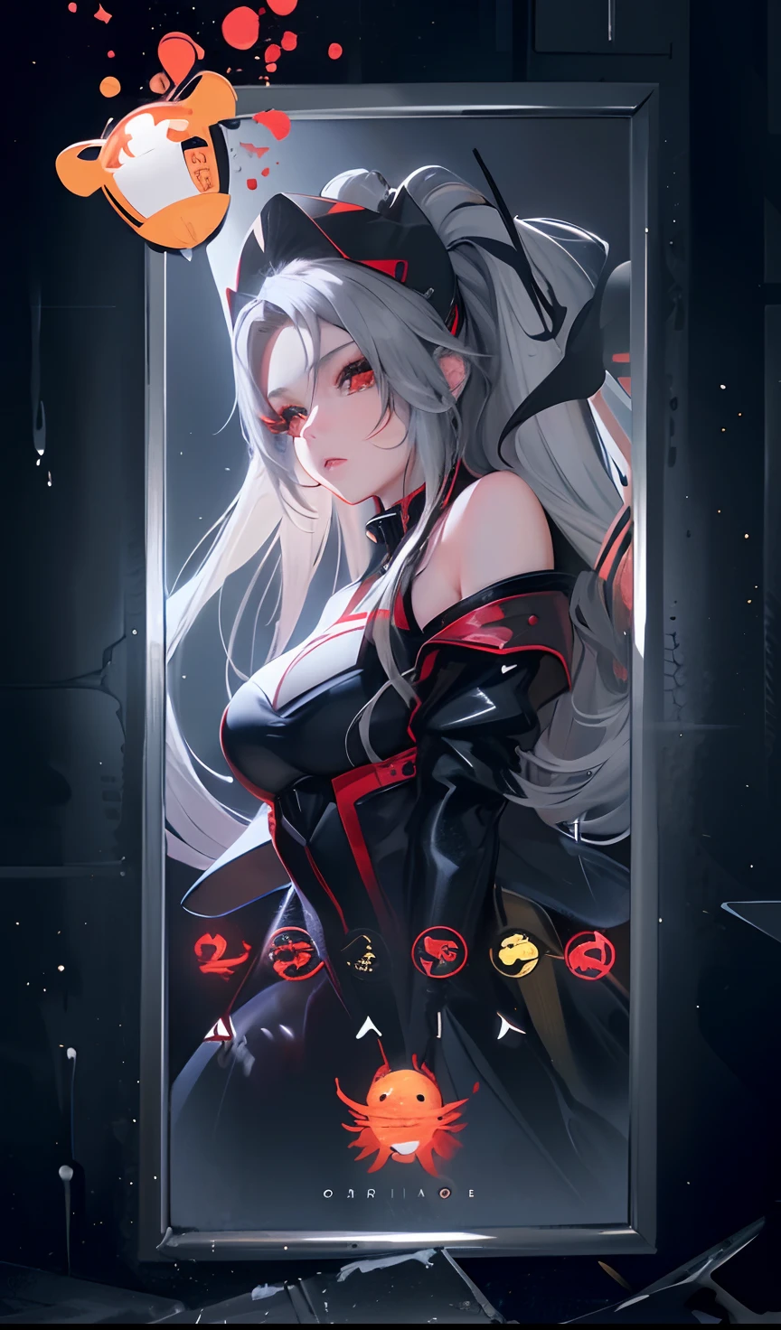 a close up of a woman with long hair wearing a Black and red outfit , realistic anime 3 d style, realistic young anime girl, stunning anime face portr