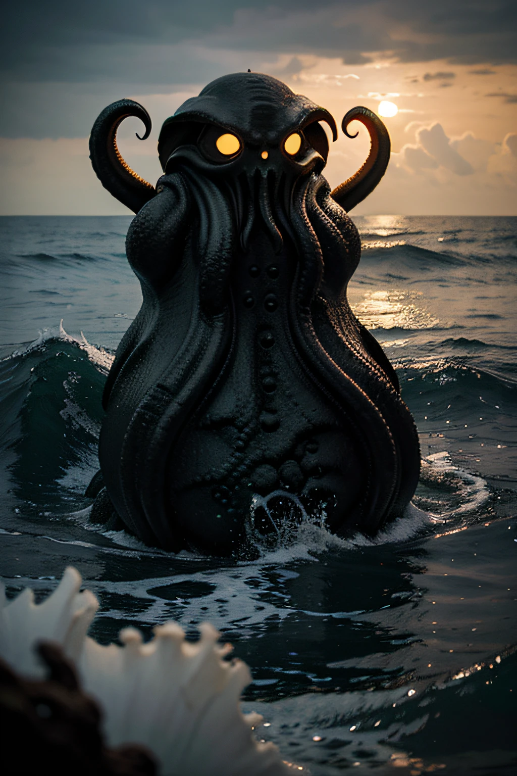 cthulhu no mar revolto entrando na tela do meu pc