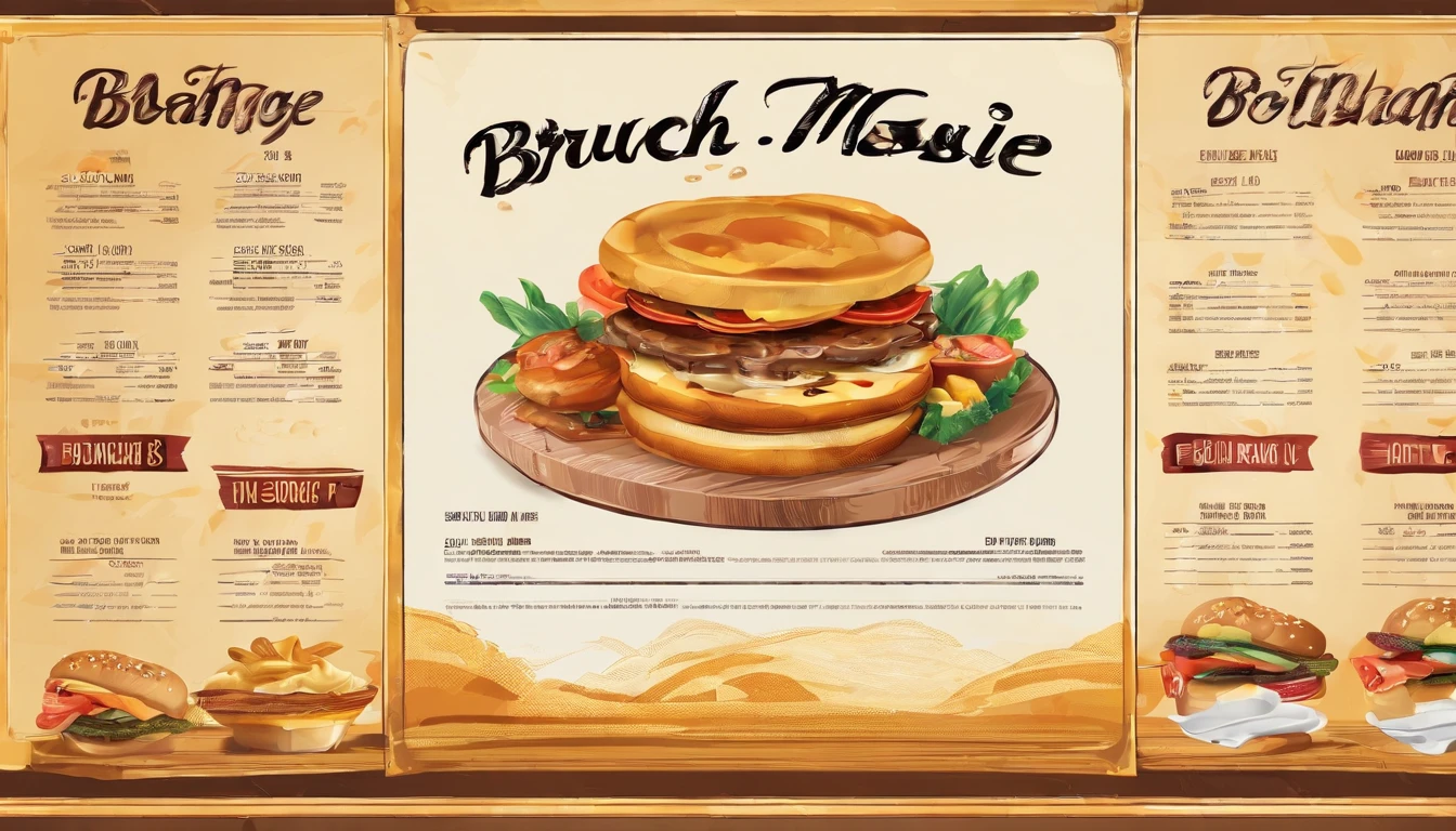 Brunch house menu with 10 products with price