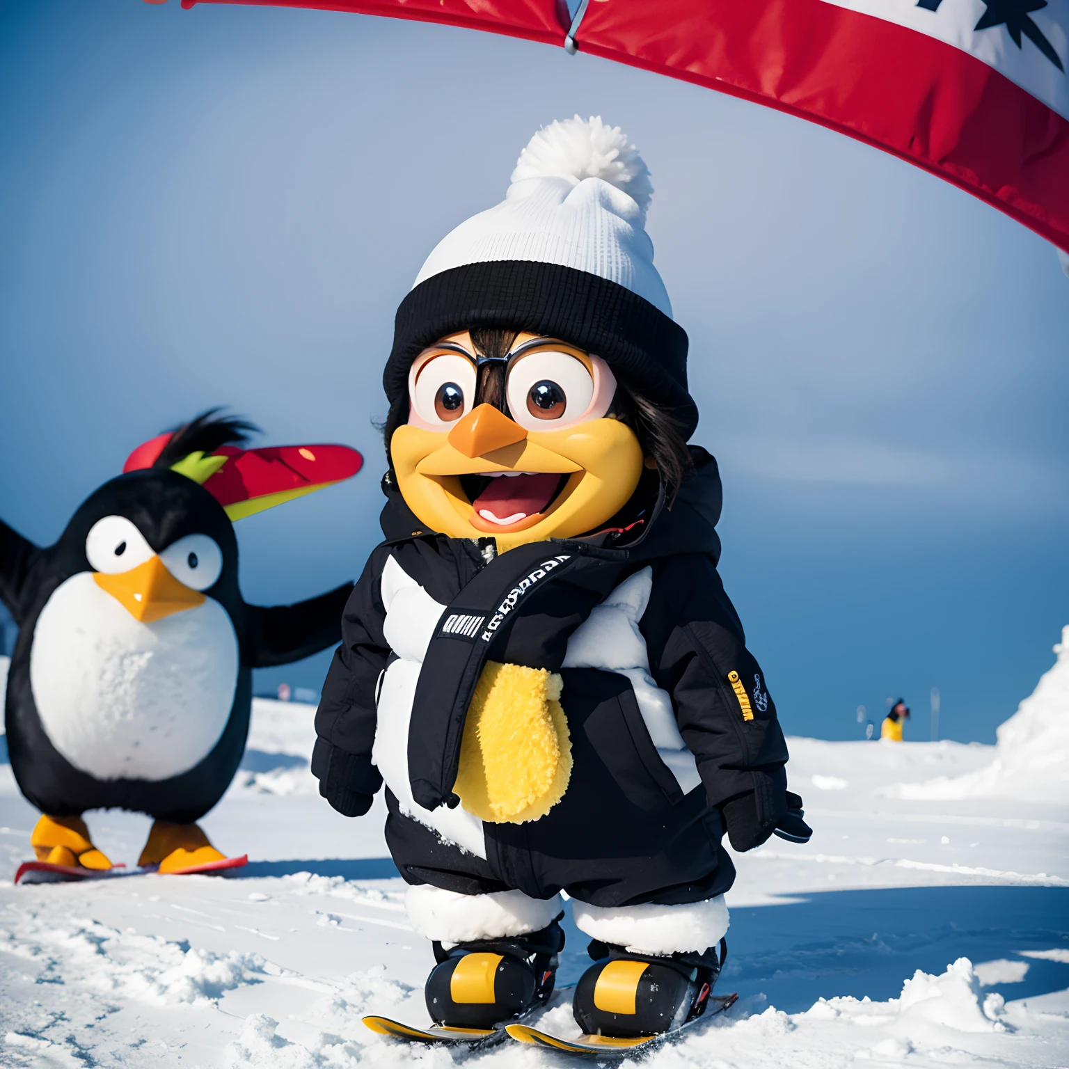 Cartoon Penguin Ice & Snow Sports Cute