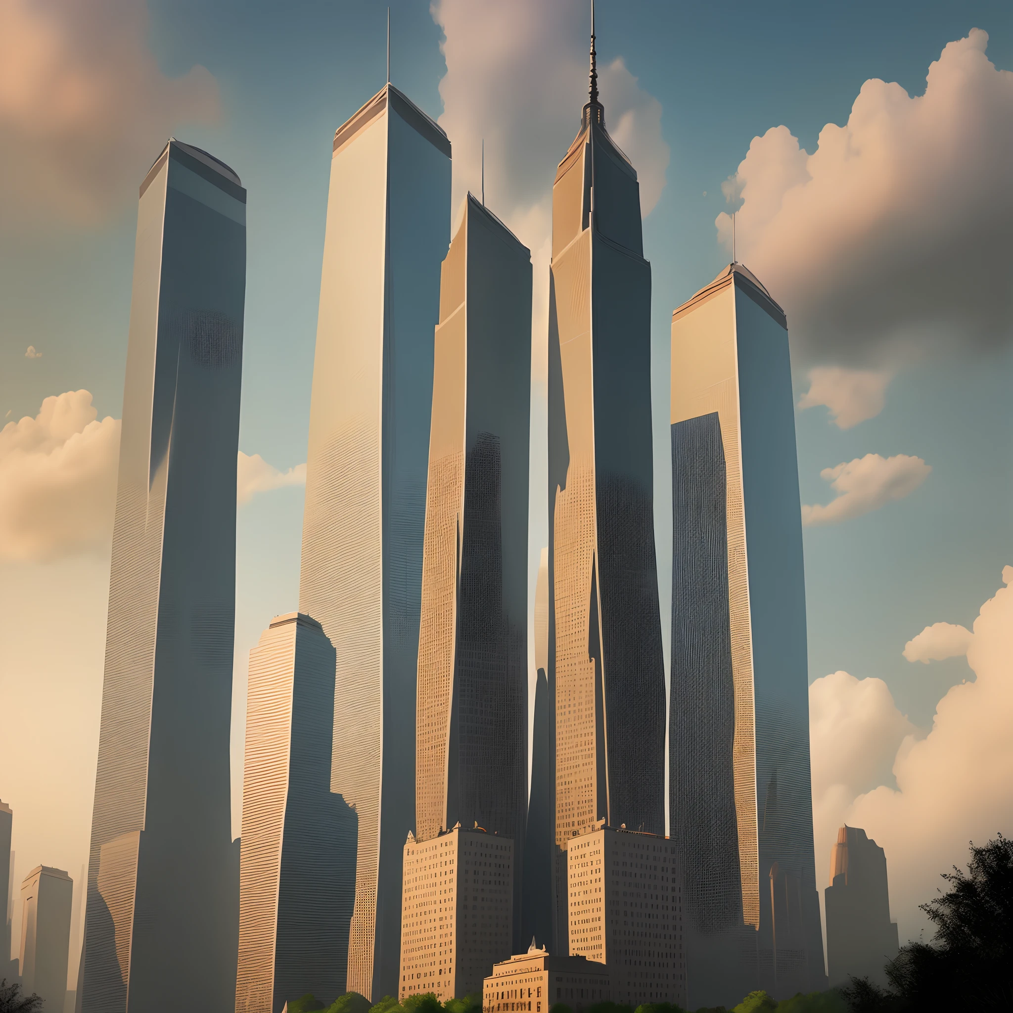 Create a Disney poster that tells the story of the Twin Towers
