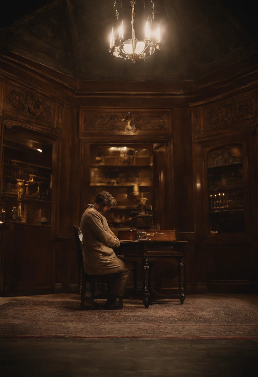 Alexander doing some thing in dark room