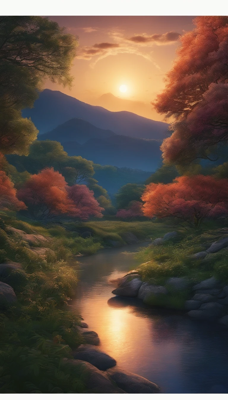 Illustrationthe night 8K image quality beautiful landscape background Taki and Mitsuba