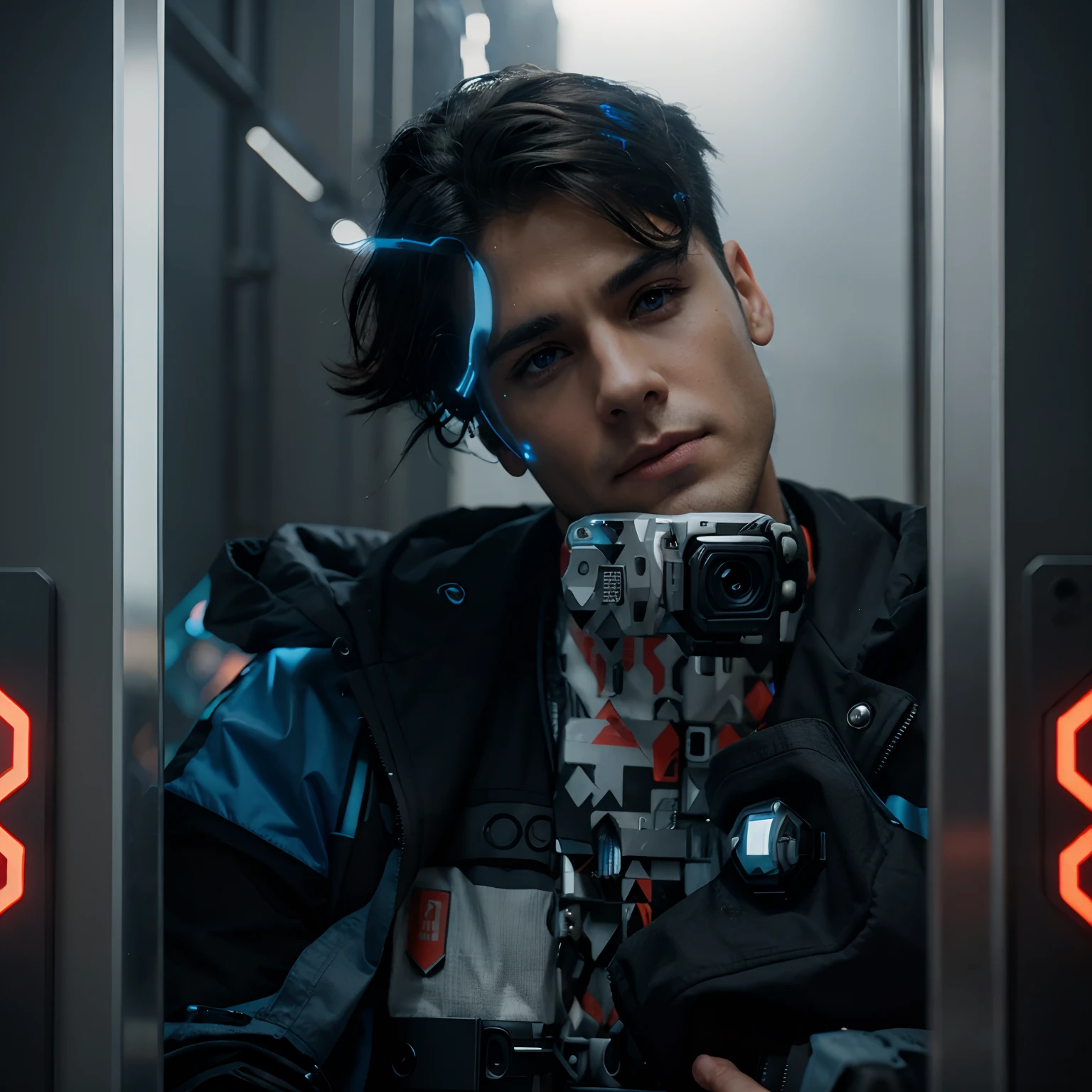 Change background cyberpunk handsome boy , realistic face , 8k ultra