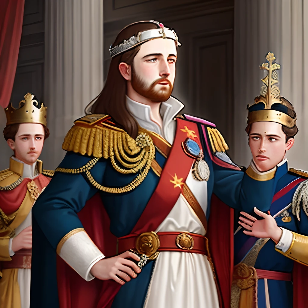 An illustration of Philip II being crowned as King of Spain.