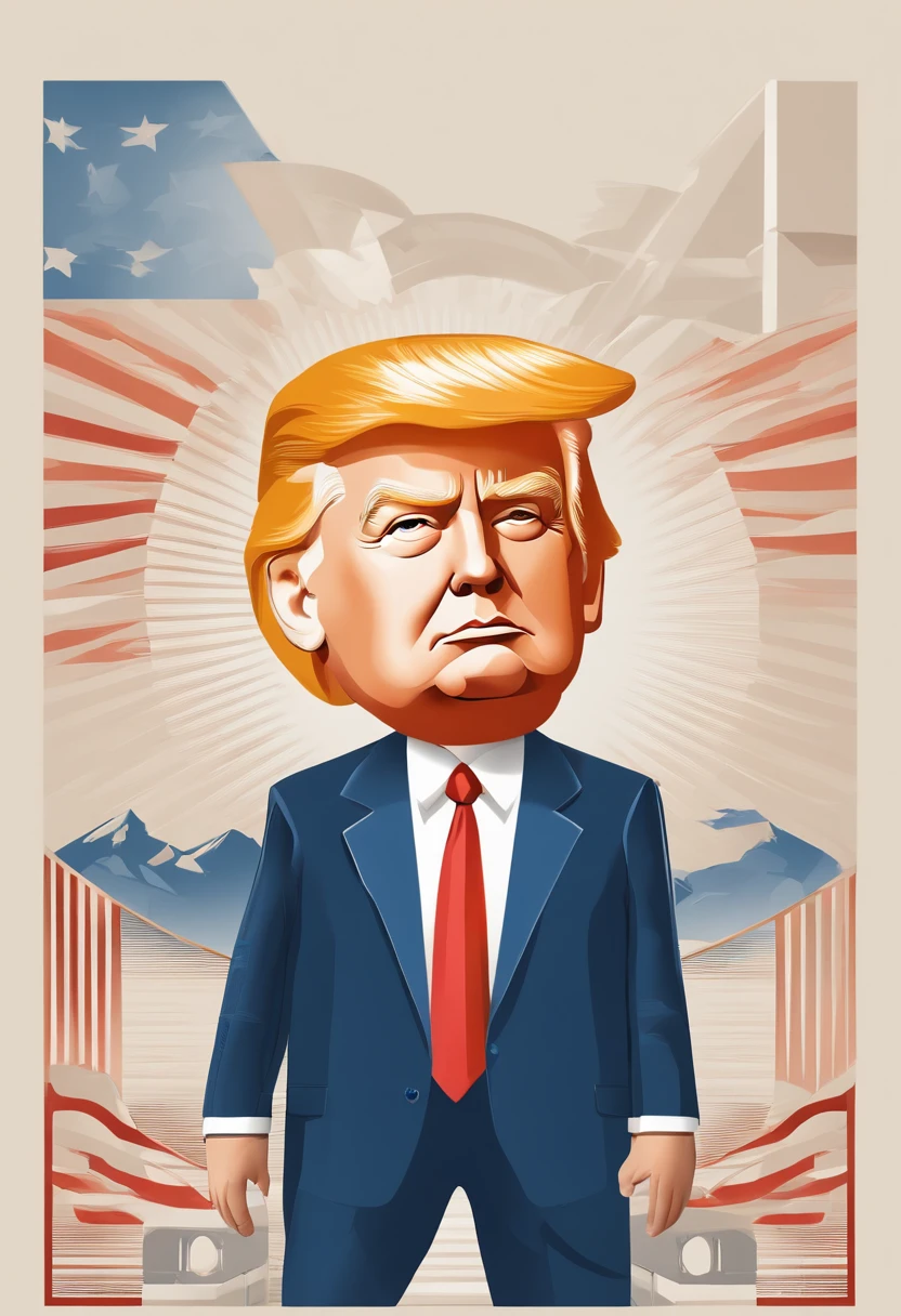 Not centered, a stylized image of Donald Trump is presented in a confident and decisive pose, with his characteristic distinctive hairstyle. The figure is framed by a clean, Neutral background, highlighting Trump&#39;s imposing presence.

Abaixo da figura logo, text "Trump next year" displayed in modern, readable font, complementing Trump&#39;s image with elegance. The design includes a thin arrow, Forward-looking., symbolizing optimism and progress in the coming year. In crayfish Folder with papers with the inscription Obamacare Used as cores, um vermelho profundo, um branco limpo e um azul intenso, evoke a feeling of confidence and patriotism, Relevance to political theme. About design, Simple and too detailed, guarantee to facilitate reunification in different contexts and build-up.