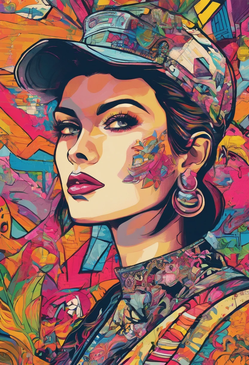 uma pintura de uma professora segurando um livro, trending on art station, Vestido com roupas punk, detailed hyper-realistic rendering, British gang member, estilo de rua, pose intimidadora, roupas com moda, samurai urbano, miau, West Slavic features, 8 1 5, Animacoes