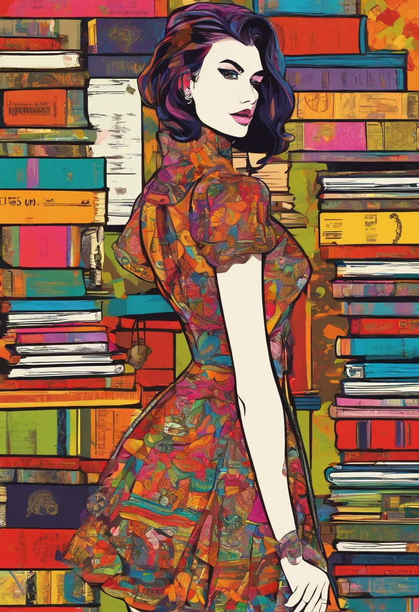 uma pintura de uma professora segurando um livro, trending on art station, Vestido com roupas punk, detailed hyper-realistic rendering, British gang member, estilo de rua, pose intimidadora, roupas com moda, samurai urbano, miau, West Slavic features, 8 1 5, Animacoes