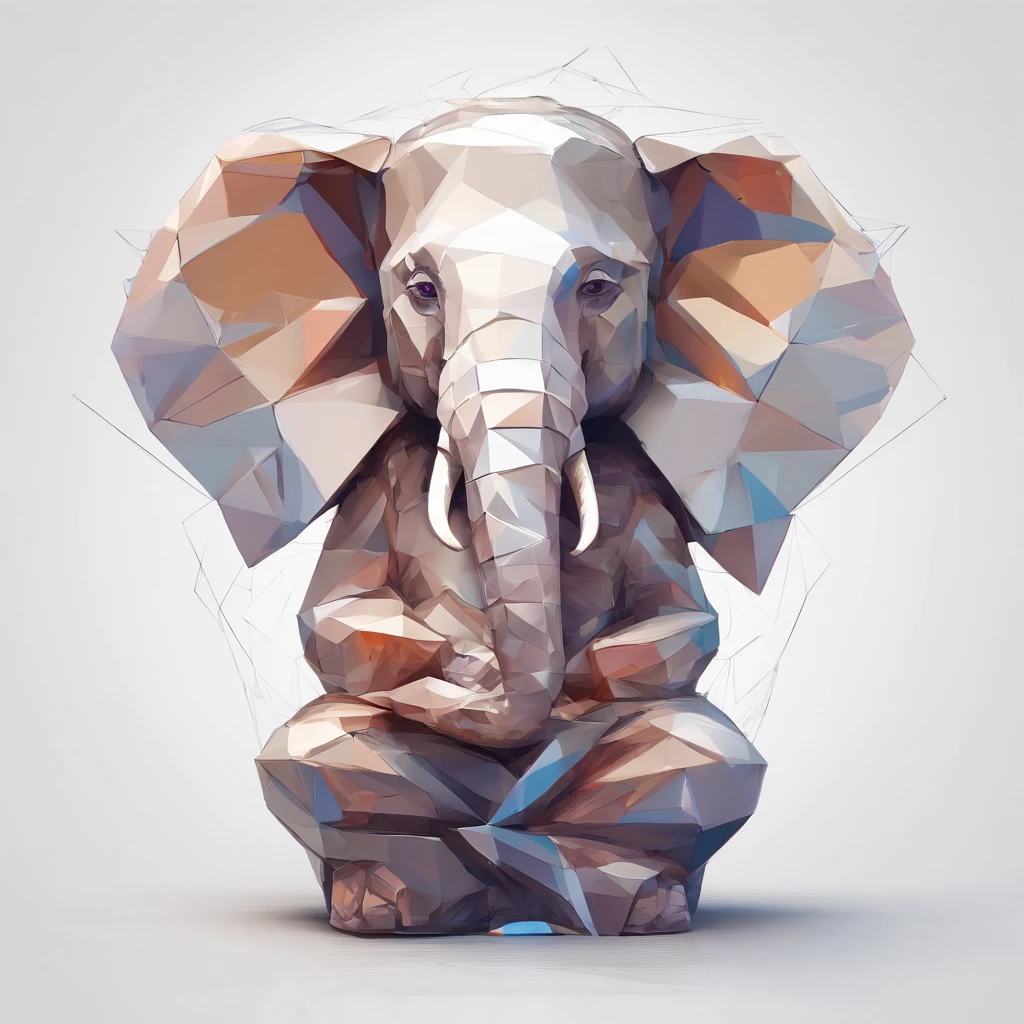 Perfect alignment, Lord Ganesh, Cute little elephant wearing jacket,Crystal Vase,rose, Wear sunglasses, cheerfulness, Standing position, abstract beauty, centered, looking at the camera, facing camera, Approaching perfection, dynamic, high-detail, smooth, crisp focus, 10, high-res, illustration, Art by Carne Griffiths and Wadim Kashin, White background