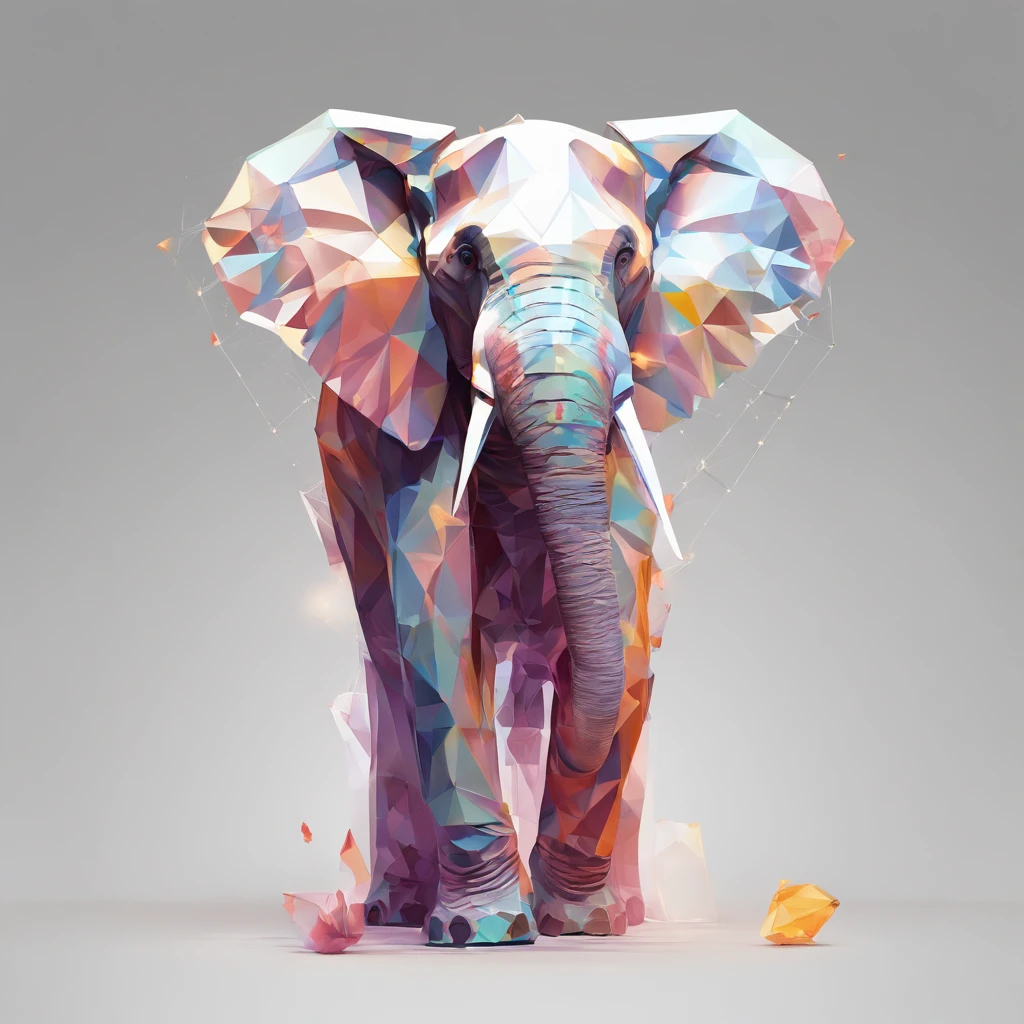 Perfect alignment, Lord Ganesh, Cute little elephant wearing jacket,Crystal Vase,rose, Wear sunglasses, cheerfulness, Standing position, abstract beauty, centered, looking at the camera, facing camera, Approaching perfection, dynamic, high-detail, smooth, crisp focus, 10, high-res, illustration, Art by Carne Griffiths and Wadim Kashin, White background