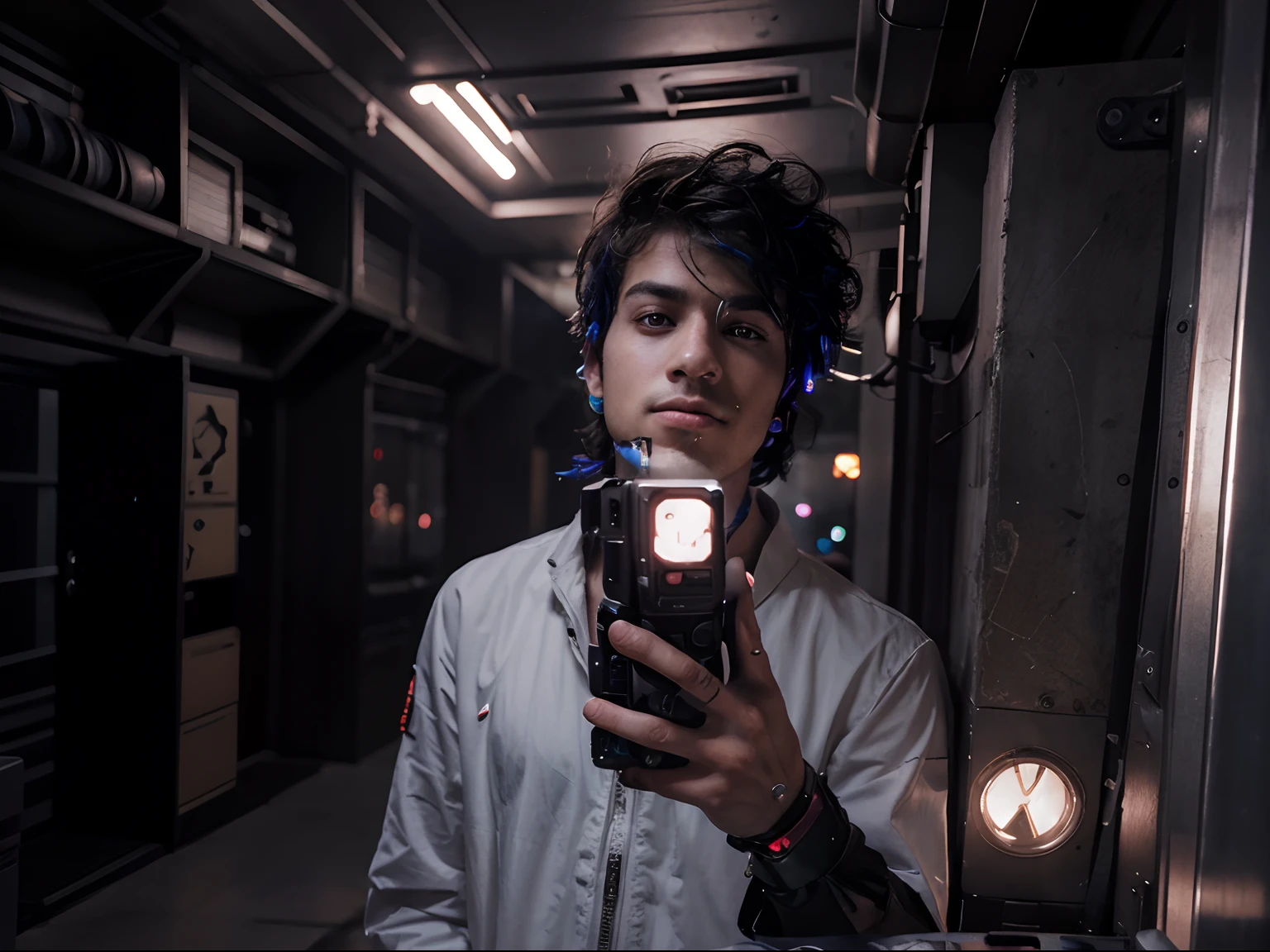 Change background cyberpunk handsome boy realistc face 8k ultra realstc