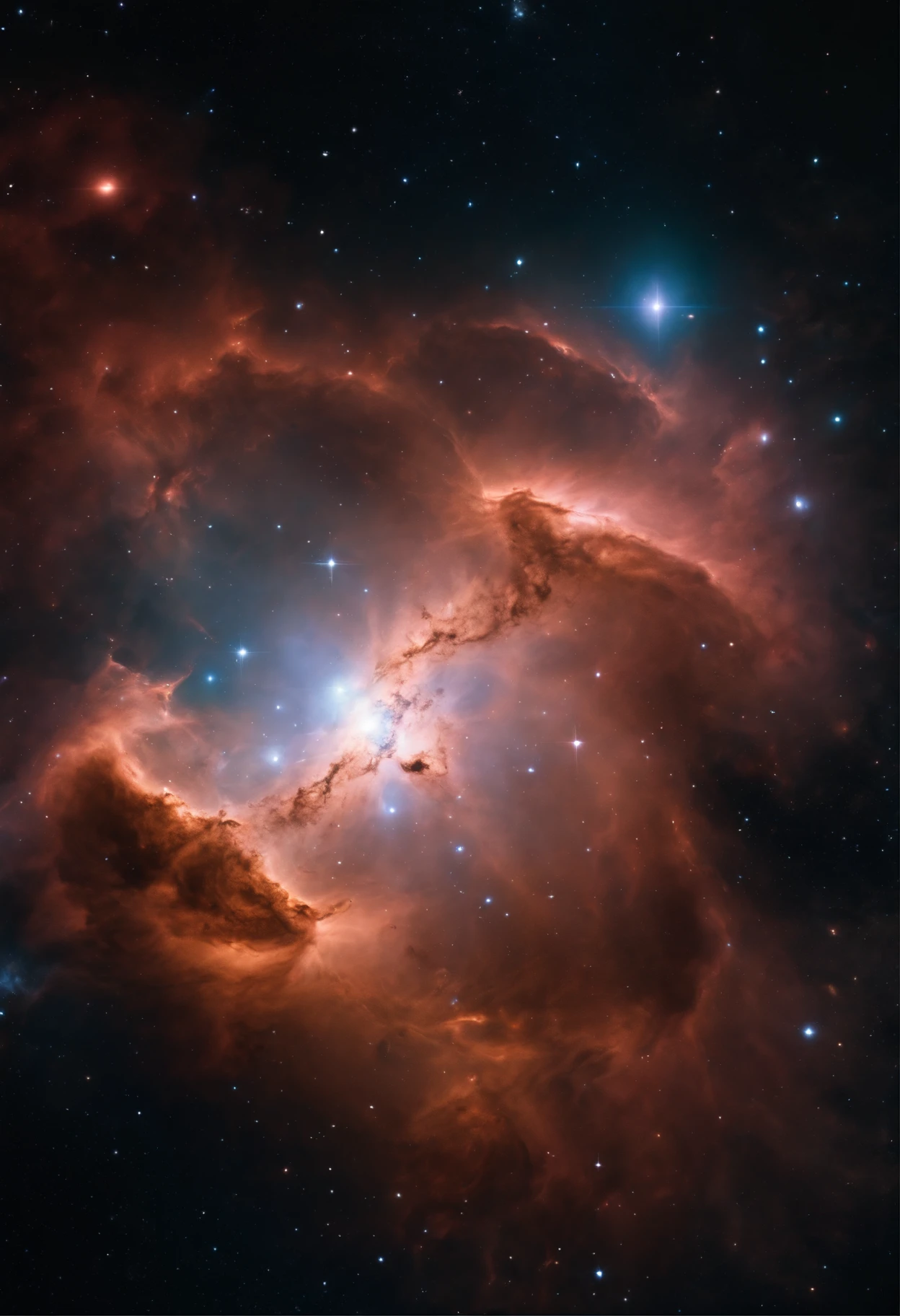 A new nebula with extravagant gas surrounding a supernova, deep space, 8k, super detail, intricate details