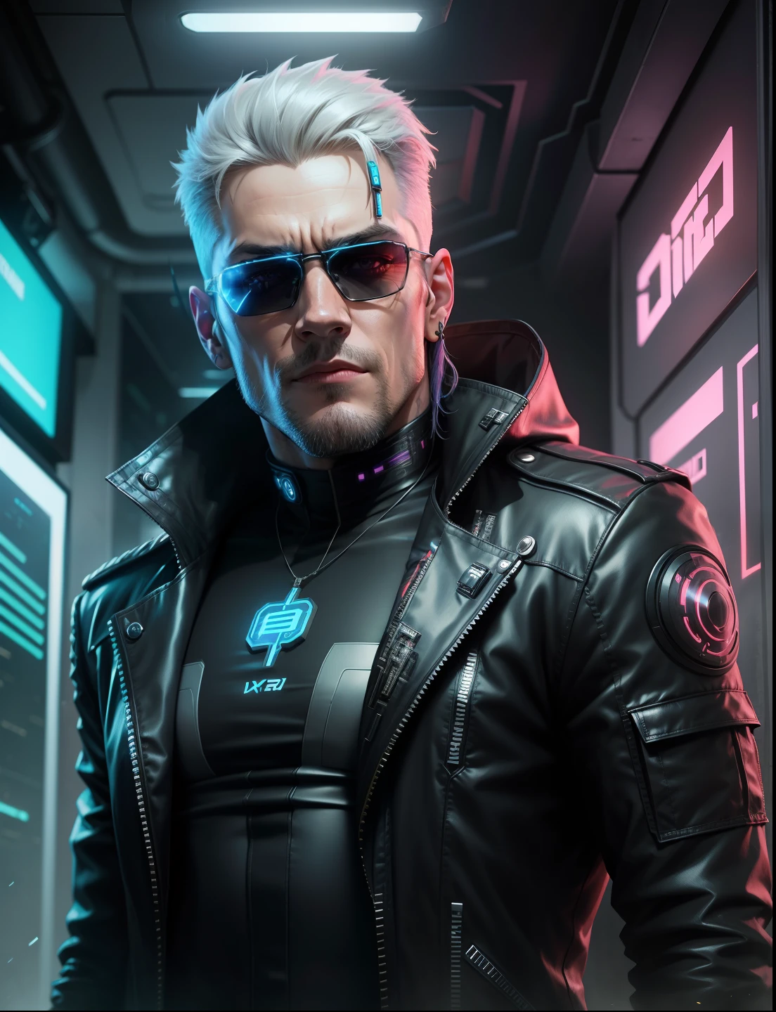 Change dress, cyberpunk handsome man,do not change face, 8k, ultra realistic,