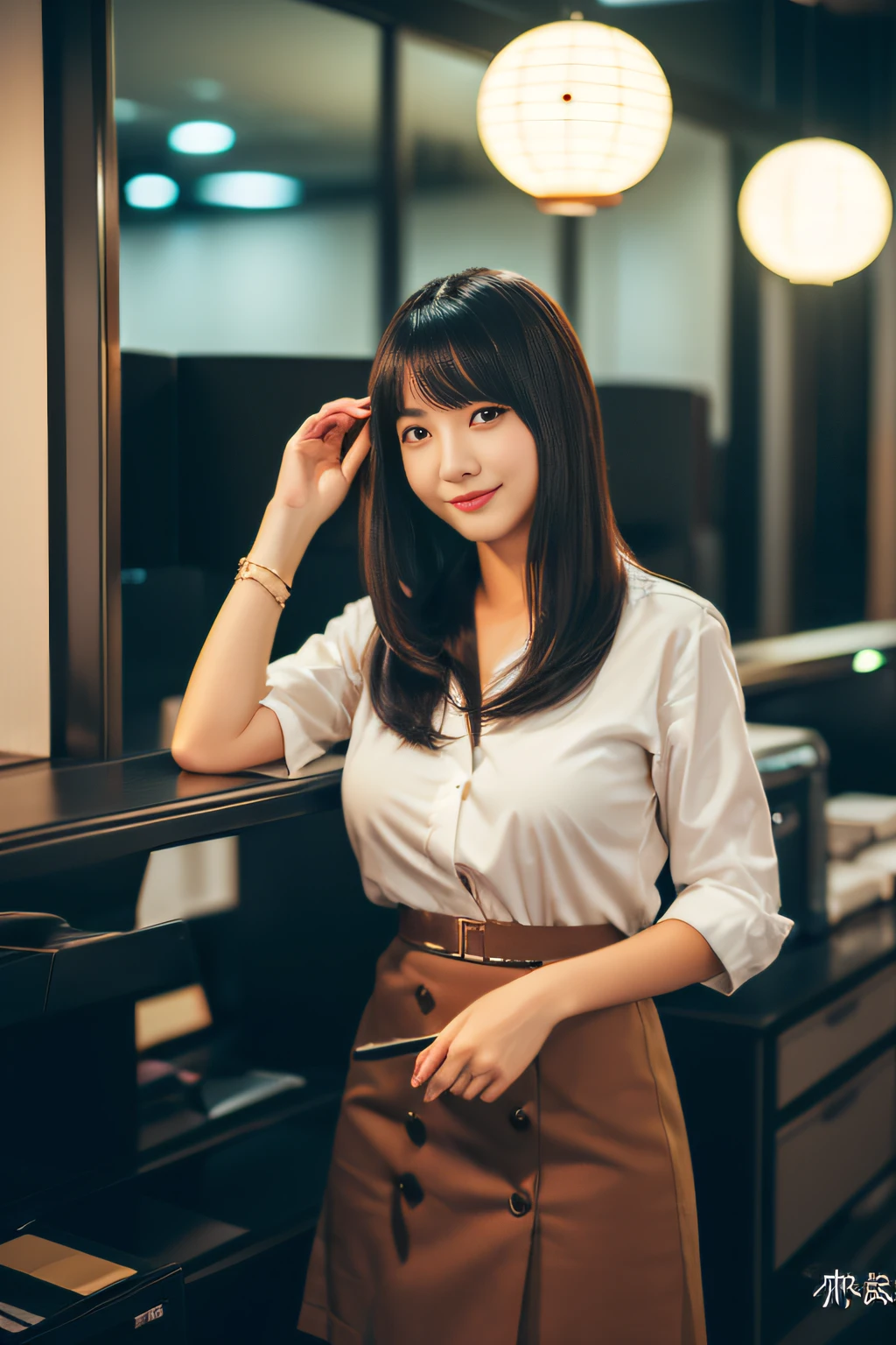(Best Quality,8K,High resolution:1.2),(Beautiful Realistic Asians:1.4)、(cute Japanese girls:1.4)、(爆乳:1.20),(Glamorous)、Beautiful、夏天、officeworker、21years old、(((Skirt flipping)))、Land of Dark Nights、Wagas、dark sky、Professional、The real world、I want to marry a beautiful woman whose chest pops、