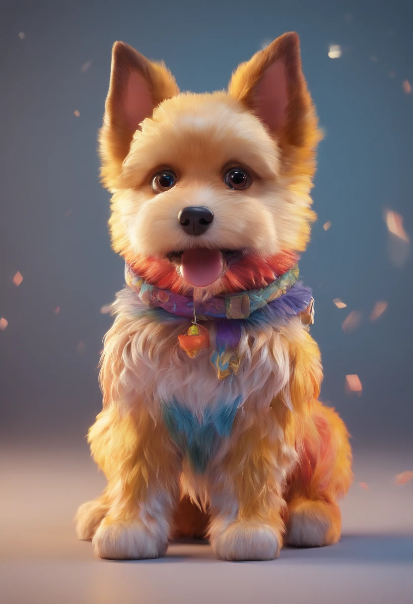 Create an image of an adorable dog in NFT style, with vibrant colors and details that make it unique and memorable."