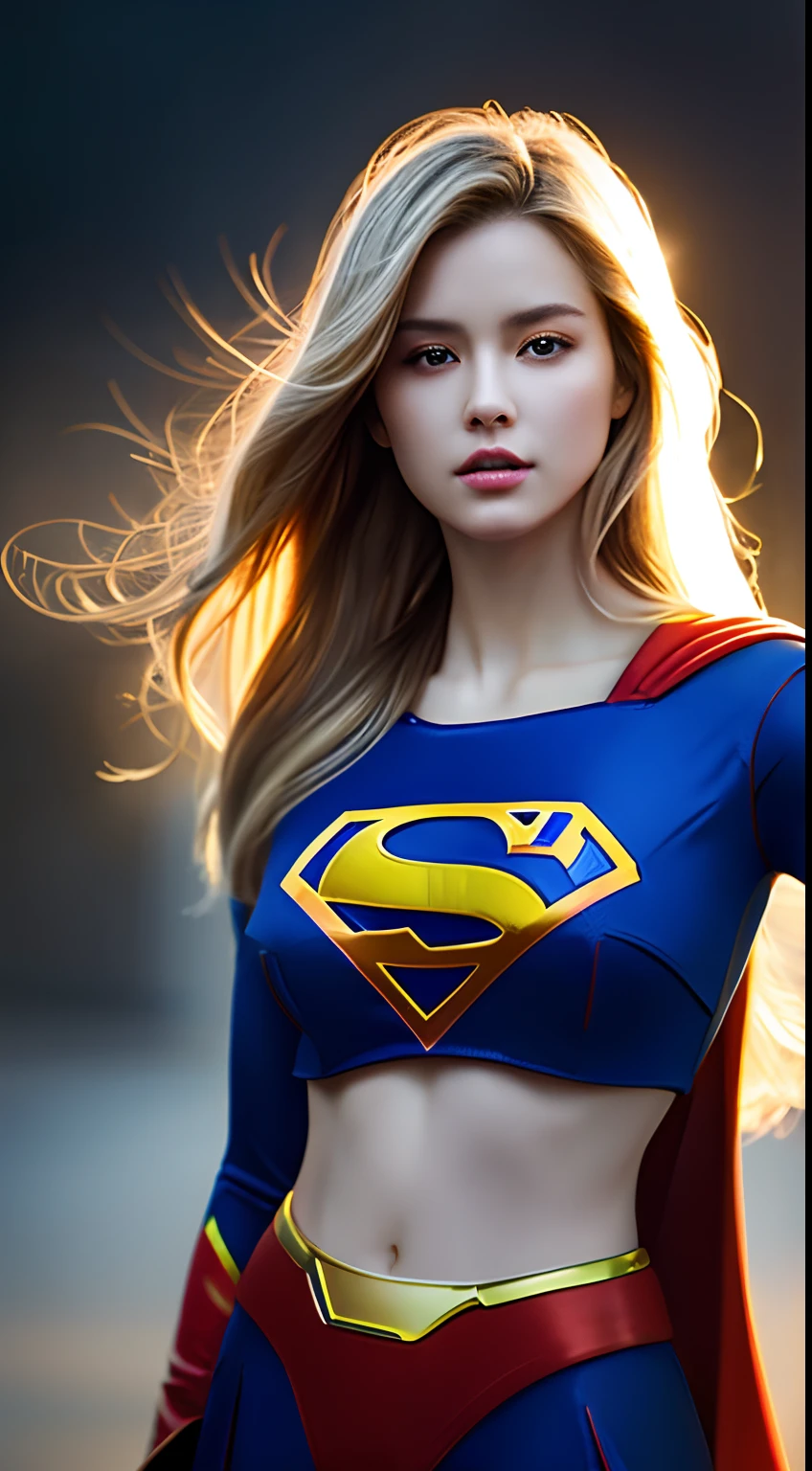 1girl in, Beautiful Russian woman,blondehair,(Supergirl Suit), superman logo, A dark-haired, Slim body,huge tit,full-shot, Standing Pose, looking at the viewers,(morning glow), Foggy,细致背景,Photorealsitic、a picture、masterpiece、reallistic、真实感、photorealisim、High contrast、Photorealistic Art Station Trending Digital Art 8k HD High Definition and Detailed Realistic, detaileds, Skin Texture, ultra-detailliert, realistic skin textures, armature, top-quality, 超A high resolution, (Photorealsitic:1.4),, hight resolution, detaileds, Raw foto, Sharp Re, Nikon D850 Film Stock Photo by Lee Jefferies 4 Kodak Portra 400 Camera F1.6 lenses rich colors hyper realistic lifelike textures dramatic lighting unreal engine artstation trends synestil 800,