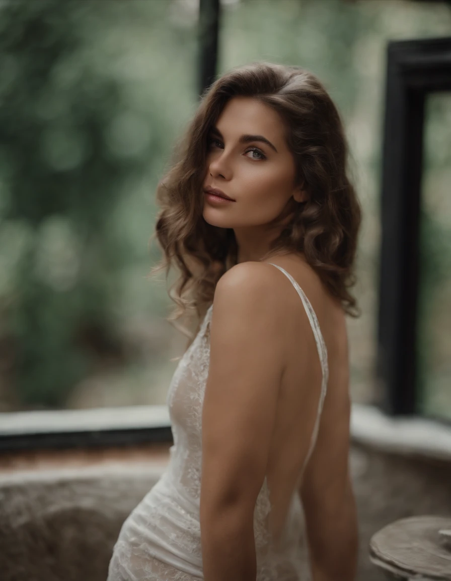 Menina morena dos cabelos cacheados