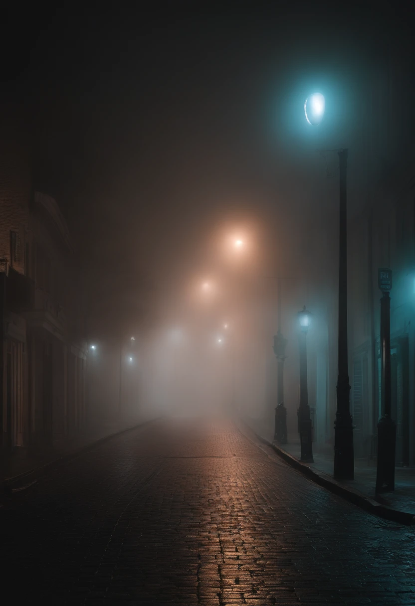 fog aesthetic street night