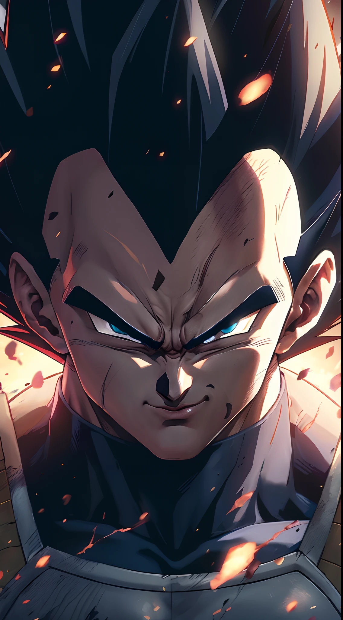 Hyperrealistic version of Vegeta, hyperdetailed, hyperrealistic
