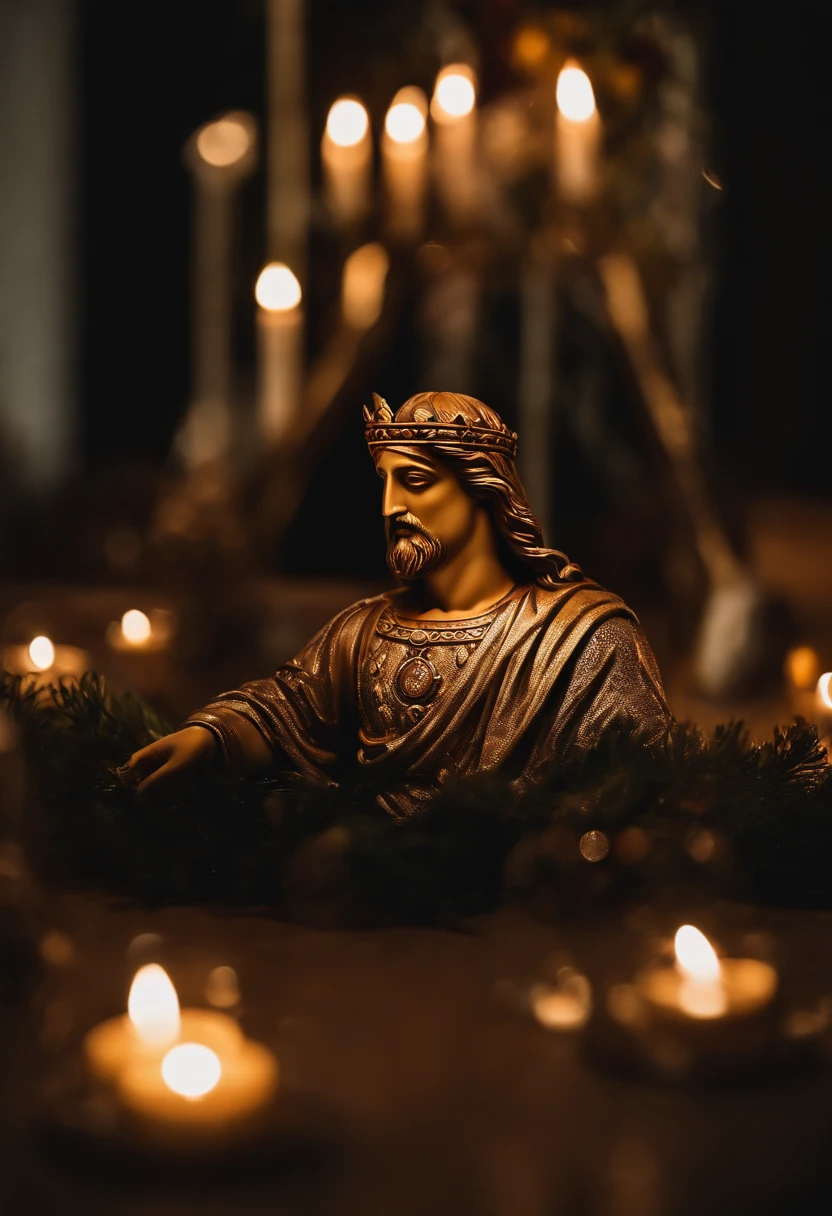 Imagem de Jesus Cristo, ((melhor qualidade, 8k, obra-prima: 1.3)), ultra-realistic graphics, fundo supernova, fotografia a cores, Glitter, Canon EOS R5 High Quality DSLR Camera, Photo Session, Tiro na Canon EF 85mm f/1.2L II lense, profundidade de campo, DOF, Tilt Blur, velocidade do obturador 1/1000, grain of film, Fujifilm XT3, Super-Resolution, Megapixel, ProPhoto RGB, UHD