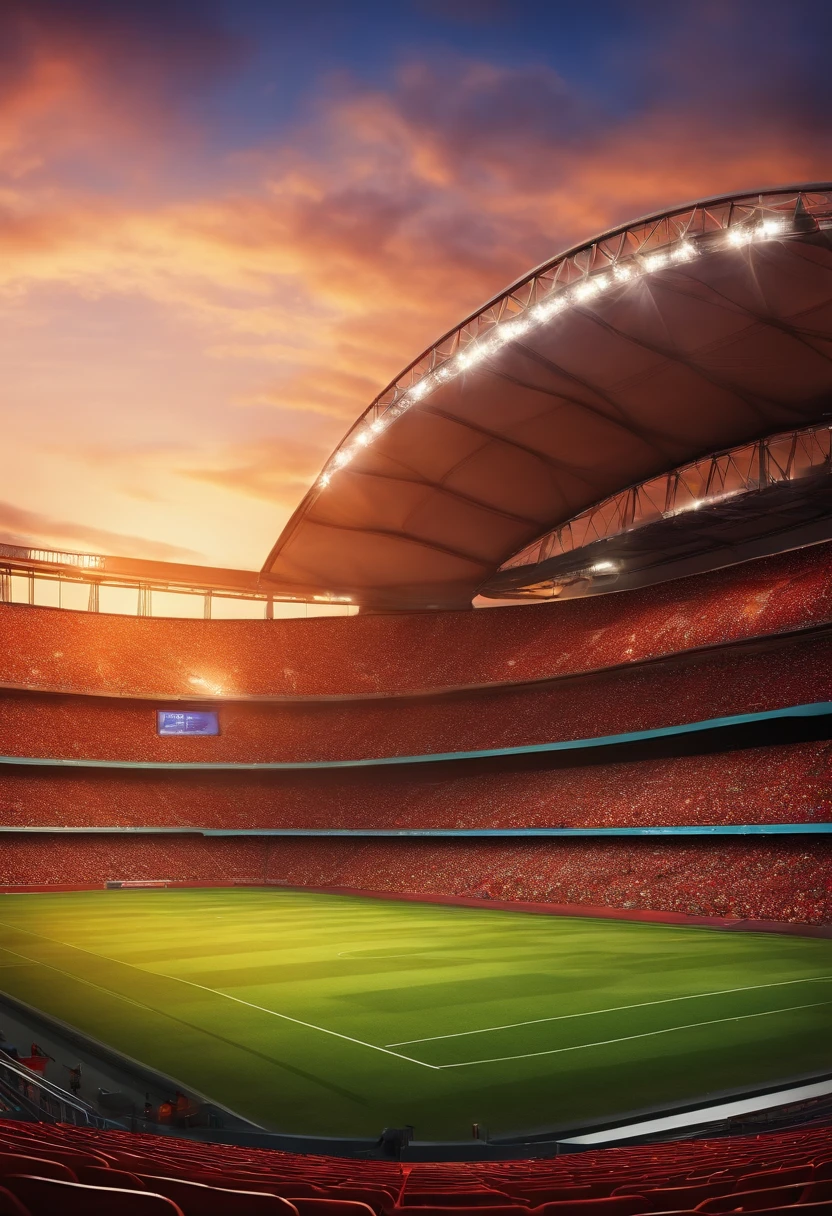 Create a Disney movie cover, Pixar style. From a football stadium in Brazil.