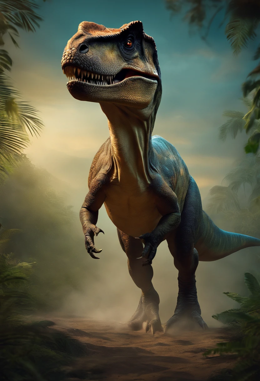 uma imagem de um t-rex, corpo inteiro, imagem simples parecendo vetorial