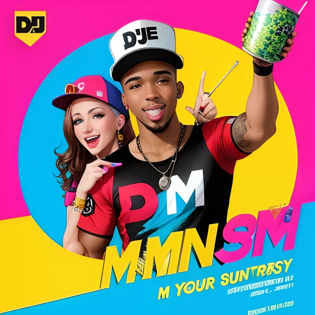 create one flyer to house party with my name dj m&m