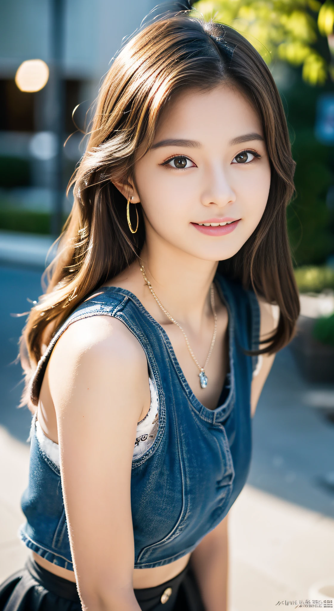 (((32K,very high res, high detailing, highly accurate,Maiden 1:1.5))),Raw photo & realistic atmosphere,beautiful dark blue eyes,Detailed mouth,Glossy lips,Detailed eyebrows,Soft white skin that shines with every detail,,Eyes drawn in detail、Very beautiful eyes with azure eyes,Detailed lips、Very beautiful face,Very well-formed face、Lifelike face,shiny beautiful lips,Beautiful eyebrows,Infinite reality,Best design,(Insanely cute Japan -yeld hischool girl,,Beautifully shaped breasts,Very cute beautiful girl,Little Gilthy body,Outstanding style:1.5),Best Natural Makeup,Japanese ido,Korean Idols,Young sensual idol,Moist eyes,Dark Beautiful Deep Eyes,Beautiful butt,beauty legs,,camel's foot,:1.3),超A high resolution、,Natural and realistic face,Back lighting,Pure eyes are too cute,(((photorealisim,Photograph the whole body))),,Reality Live Action,(Fashionable earrings,,a necklace,A bracelet,gyuru,Glossy nail art,American Street Winter Fashion,outer,Unique skirt,Leather shoes,Calm and fashionable girl,light brown hair,short-hair,独奏,Lori,little smiling,full body Esbian,Show full-body fashion,Sit up,Show me your leather shoes, Only beauty young cute 15 year old girld girl with beau anarismeenage fashion magazine shoot,K-POP hobbyist,Fashion that seems to be in Koreatown,Revealing clothing:1.7),Shin-Okubo's Koreatown