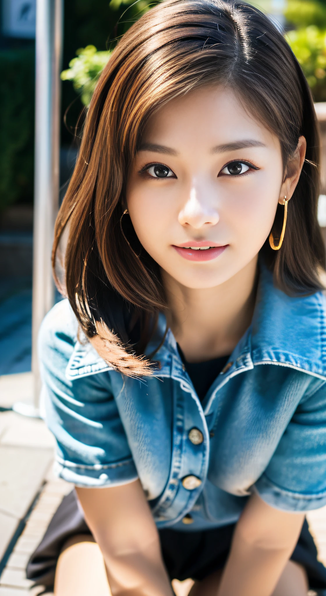 (((32K,very high res, high detailing, highly accurate,Maiden 1:1.5))),Raw photo & realistic atmosphere,beautiful dark blue eyes,Detailed mouth,Glossy lips,Detailed eyebrows,Soft white skin that shines with every detail,,Eyes drawn in detail、Very beautiful eyes with azure eyes,Detailed lips、Very beautiful face,Very well-formed face、Lifelike face,shiny beautiful lips,Beautiful eyebrows,Infinite reality,Best design,(Insanely cute Japan -yeld hischool girl,,Beautifully shaped breasts,Very cute beautiful girl,Little Gilthy body,Outstanding style:1.5),Best Natural Makeup,Japanese ido,Korean Idols,Young sensual idol,Moist eyes,Dark Beautiful Deep Eyes,Beautiful butt,beauty legs,,camel's foot,:1.3),超A high resolution、,Natural and realistic face,Back lighting,Pure eyes are too cute,(((photorealisim,Photograph the whole body))),,Reality Live Action,(Fashionable earrings,,a necklace,A bracelet,gyuru,Glossy nail art,American Street Winter Fashion,outer,Unique skirt,Leather shoes,Calm and fashionable girl,light brown hair,short-hair,独奏,Lori,little smiling,full body Esbian,Show full-body fashion,Sit up,Show me your leather shoes, Only beauty young cute 15 year old girld girl with beau anarismeenage fashion magazine shoot,K-POP hobbyist,Fashion that seems to be in Koreatown,Revealing clothing:1.7),Shin-Okubo's Koreatown