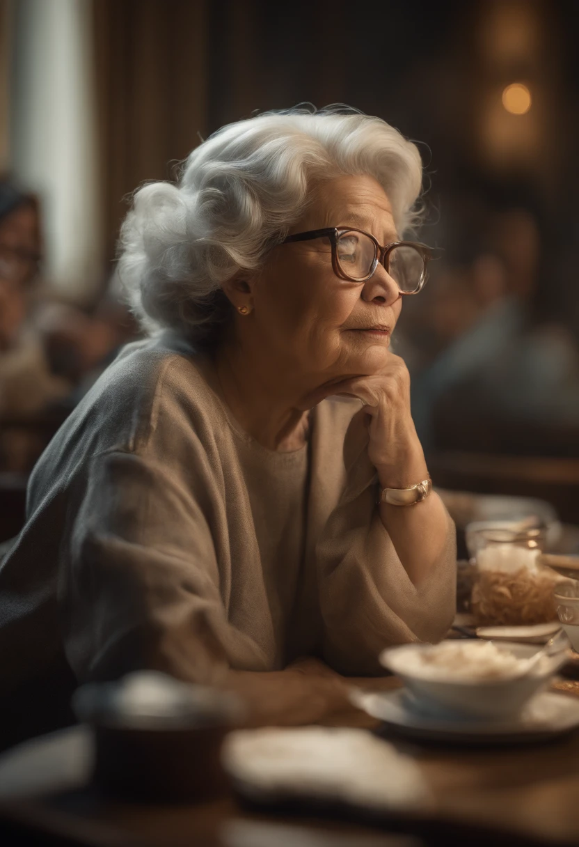 painting , Cartoon characters , grandmother. , noodle , china , plump , white , sell , curly hair , Wear glasses