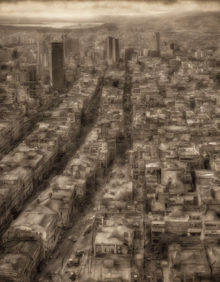 Mundo cinzento, Sepia World, mundos colidem, Sparks, cidade sentado ao centro um rapper escrevendo em um caderno