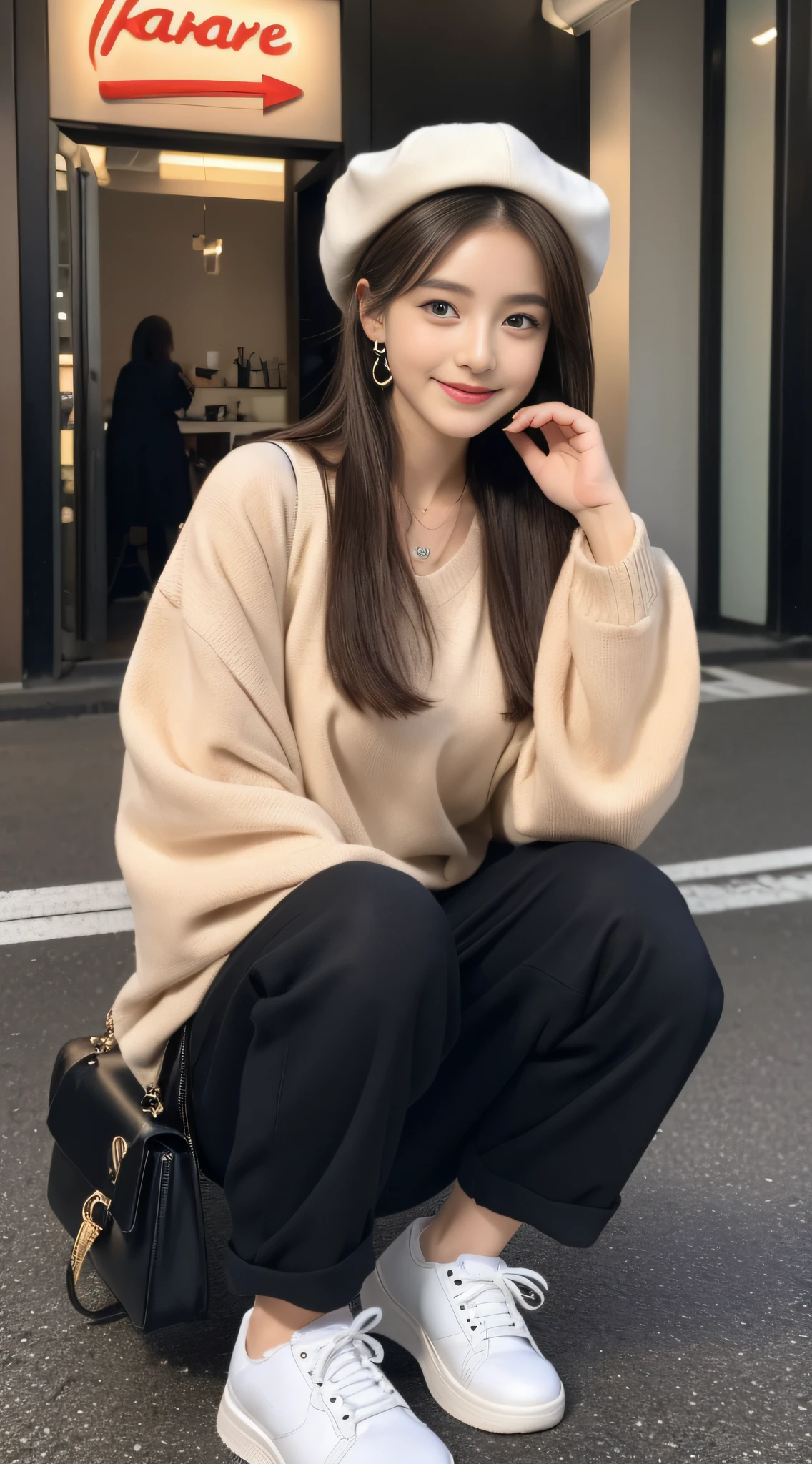 (((32K,very high res, high detailing, highly accurate,Masterpiece Girl 1:1.5))),Raw photo & realistic atmosphere,beautiful dark blue eyes,Detailed mouth,Glossy lips,Detailed eyebrows,Soft white skin that shines with every detail,,Eyes drawn in detail、Very beautiful eyes with azure eyes,Detailed lips、Very beautiful face,Very well-formed face、Lifelike face,shiny beautiful lips,Beautiful eyebrows,Infinite reality,Best design,(Insanely cute Japan -yeld hischool girl,,Beautifully shaped breasts,Very cute beautiful girl,Little Gilthy body,Outstanding style:1.5),Best Natural Makeup,Japanese ido,Korean Idols,Young sensual idol,Moist eyes,Dark Beautiful Deep Eyes,Beautiful butt,beauty legs,,camel's foot,:1.3),超A high resolution、,Natural and realistic face,Back lighting,Pure eyes are too cute,(((photorealisim,Photograph the whole body))),,Reality Live Action,(Fashionable earrings,,a necklace,A bracelet,gyuru,Glossy nail art,Women's Teens Street Winter Casual Fashion,Down coat,Black pants,white shoe,Hats,Calm and fashionable girl,light brown hair,short-hair,Ear Hair,独奏,little smiling,full body Esbian,Show full-body fashion,sitting cross-legs,Show me your white shoes, Only beauty young cute 15 year old girpetite and very cute 15-year-old girl:1.7),Nighin uya