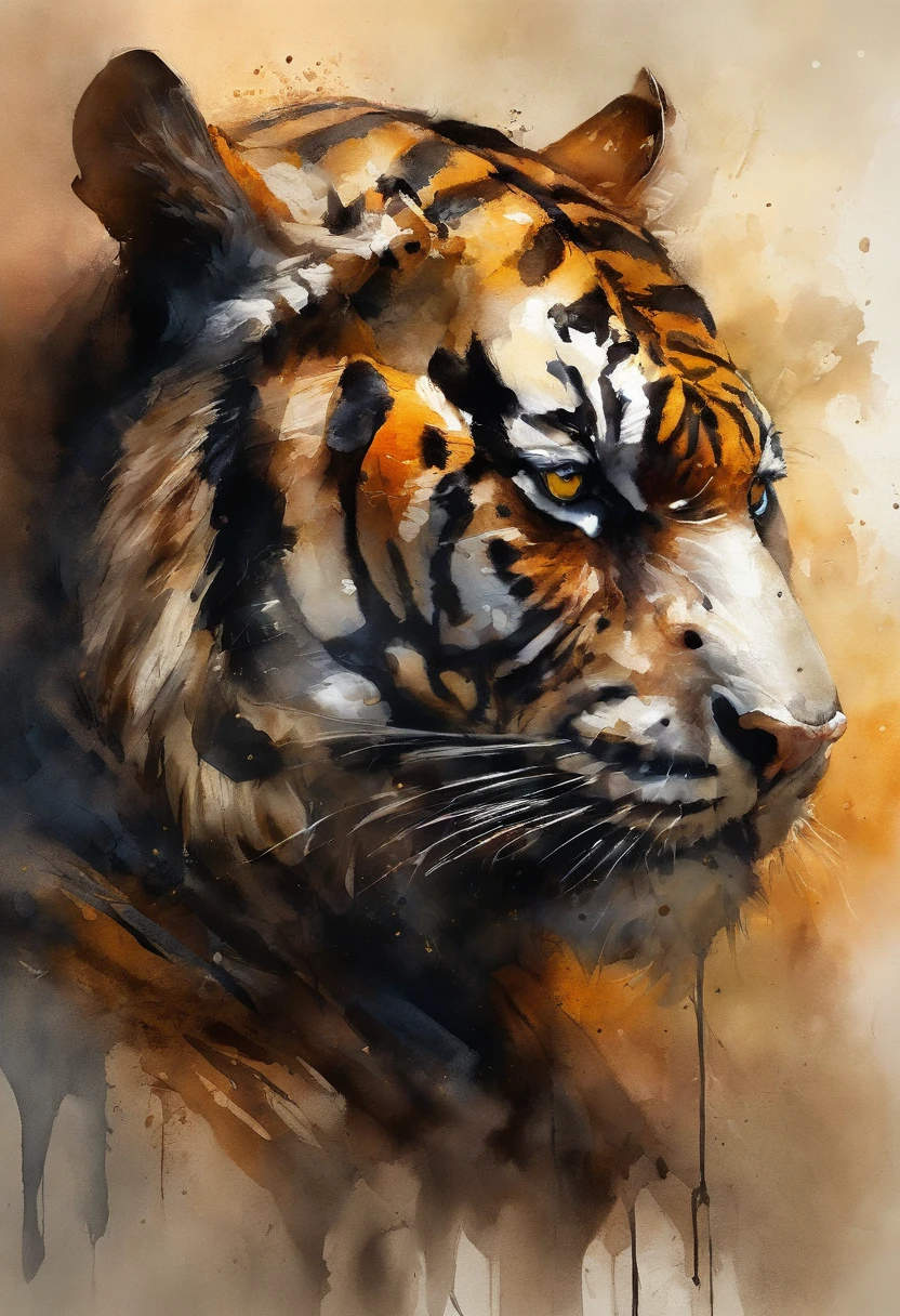 qualidade superior, dramatic lighting, menacing pose, olhar feroz, epic atmosphere, (((Tiger head shaped helmet))), (((tiro de corpo inteiro))), tigre de metal, Ciborgues, estilo cyberpunk, mechnical, ((detalhes intrincados)), NFFSW, ((detalhes intrincados, Hiperdetalhes)), incandescent bulbs, Cinematic Shot, vinheta, bokeh efeito beckground, (tigre), (tiro de corpo inteiro).