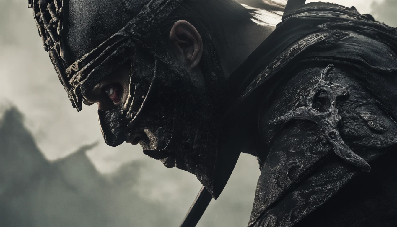 (best quality,4k,8k,A high resolution,master part:1.2),ultra-detalhado,Realistic:1.37,Samurai of Japan's Sengoku period,Use armadura samurai completa,Black Samurai Mask,Segurando uma katana afiada,A strong sense of oppression,olhos vermelhos brilhantes