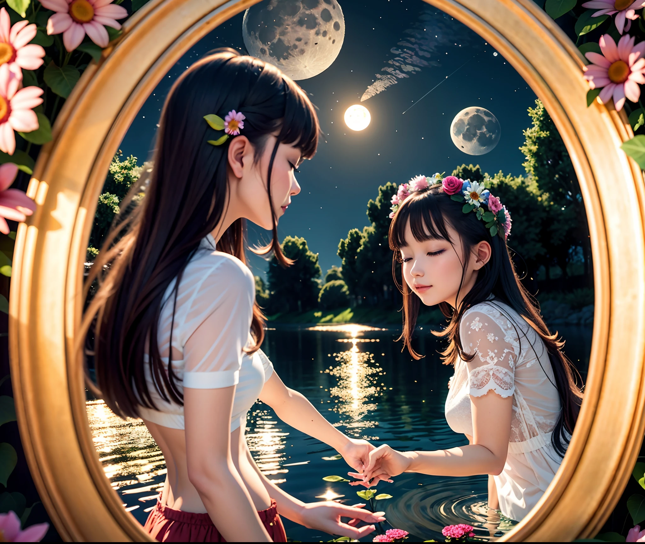 The moon in the water, the flowers in the mirror, the dream of you