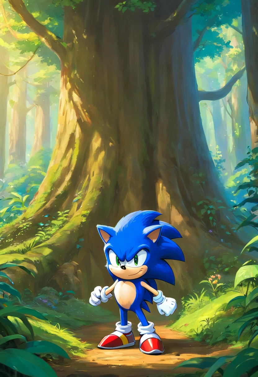 sonic the hedgehog,em uma floresta sombria,batalhando contra um faker sonic com tom de pele mais escura