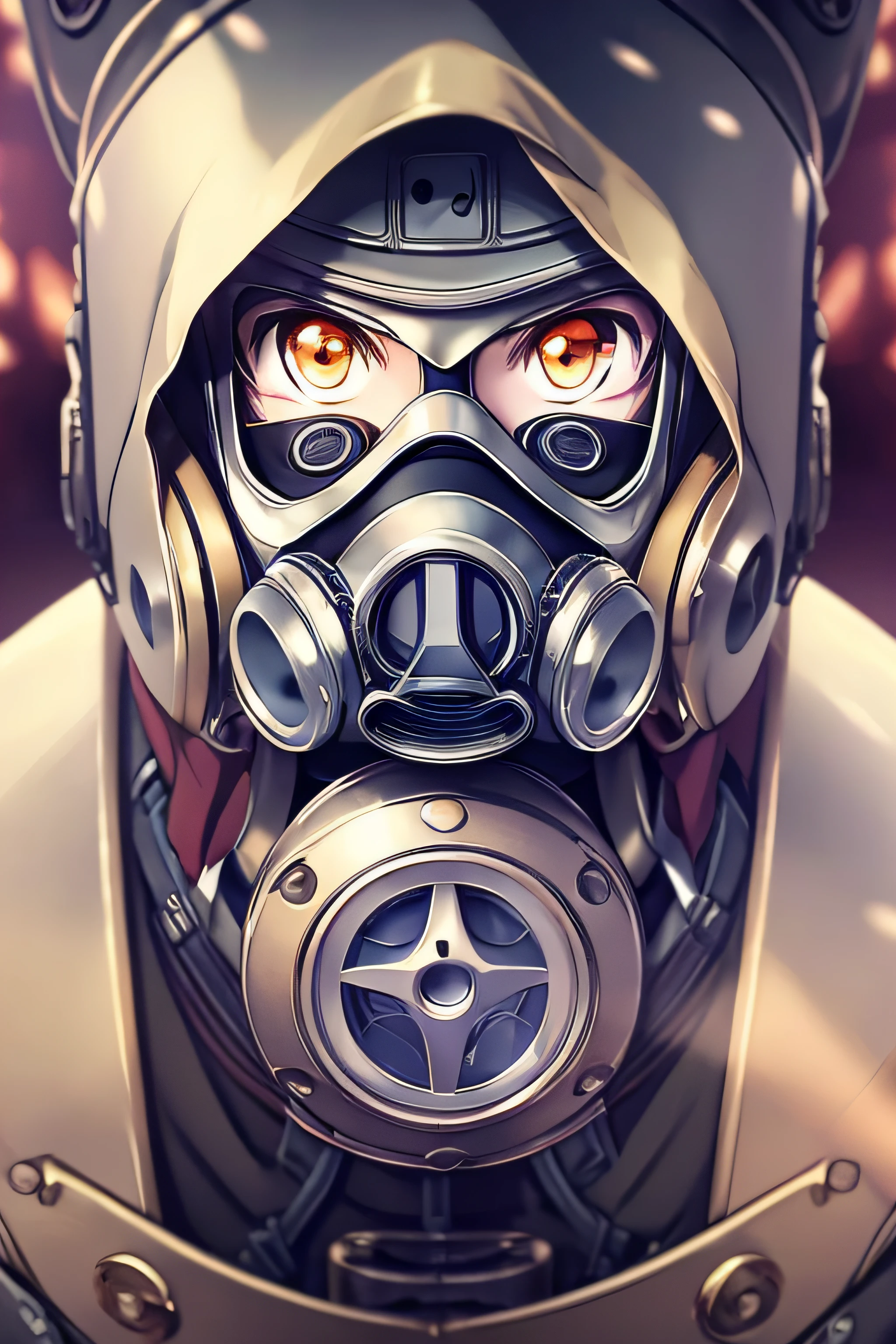 masterpiece, best quality, extremely detailed CGI anime, (anime), (manga), perfect eyes, both eyes are the same, Global illumination, soft light, dream light,
(Wearing-WW2-era-gasmask:1.2)