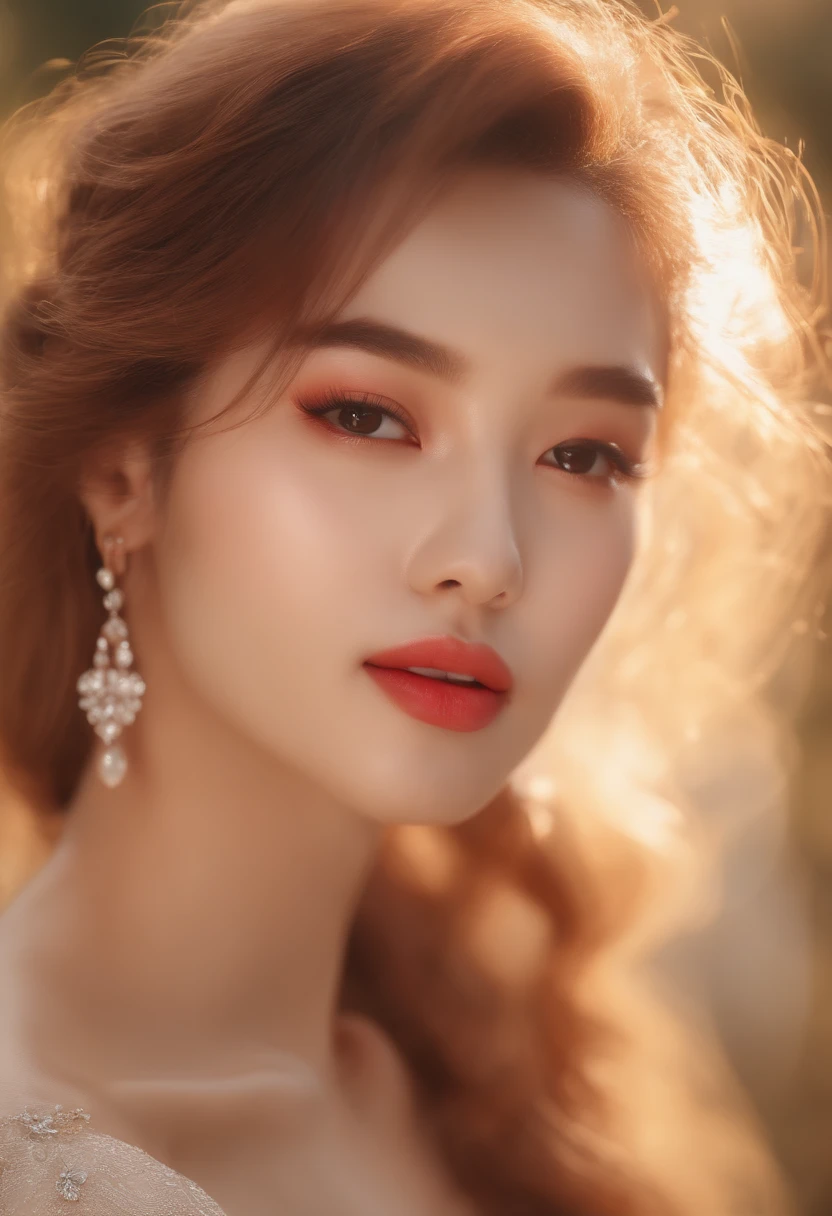 (8k, RAW photo, photorealistic:1.25) ,( lipgloss, eyelashes, gloss-face, glossy skin, best quality, ultra highres, depth of field, chromatic aberration, caustics, Broad lighting, natural shading,Kpop idol) looking at viewer with a serene and goddess-like happiness,