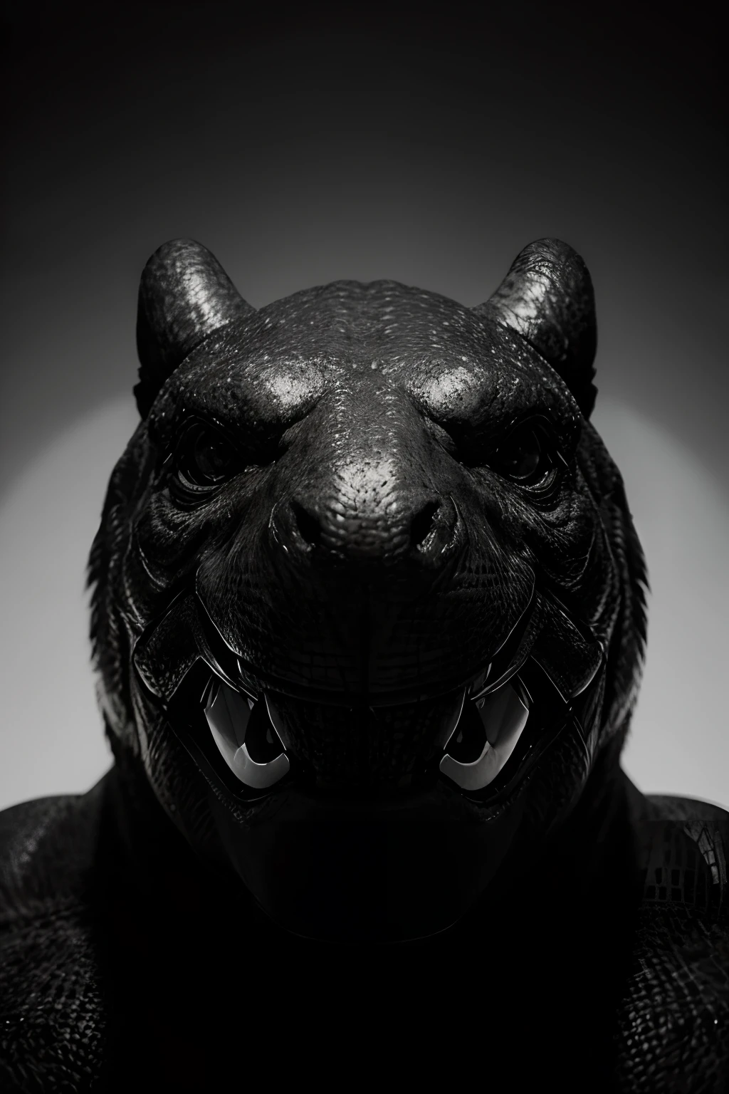 ultra-detailed,sharp focus,strong shadows,highcontrasts,black and white T-Rex head logo for channel, professional illustration with studio lighting