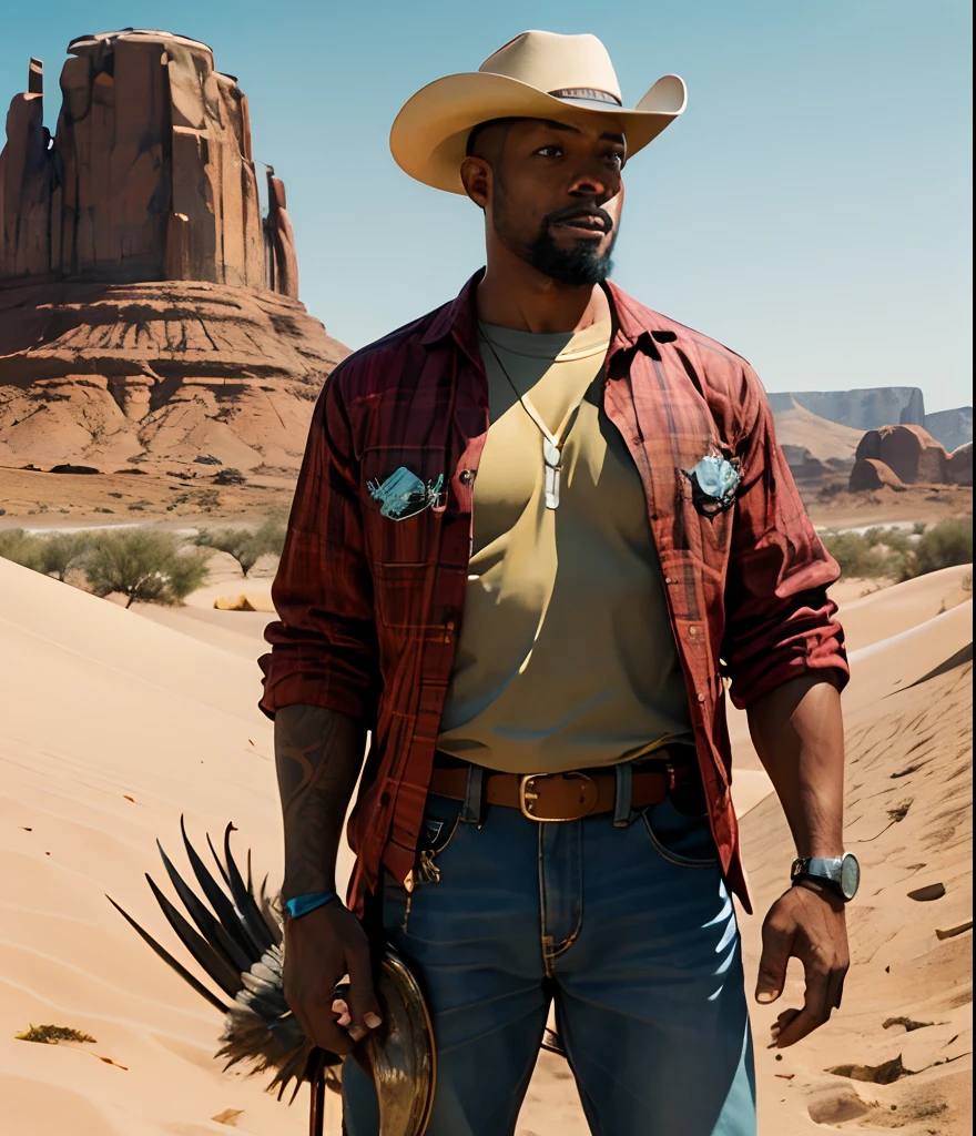 Country warrior desert cowboy black man