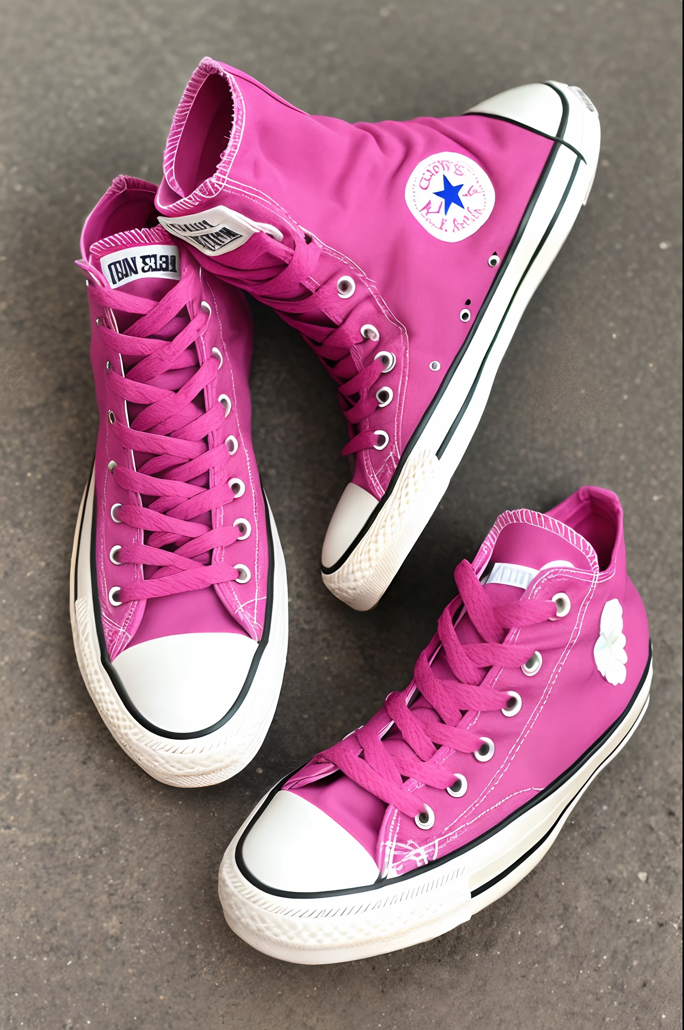Pink converse embroidered with flowers