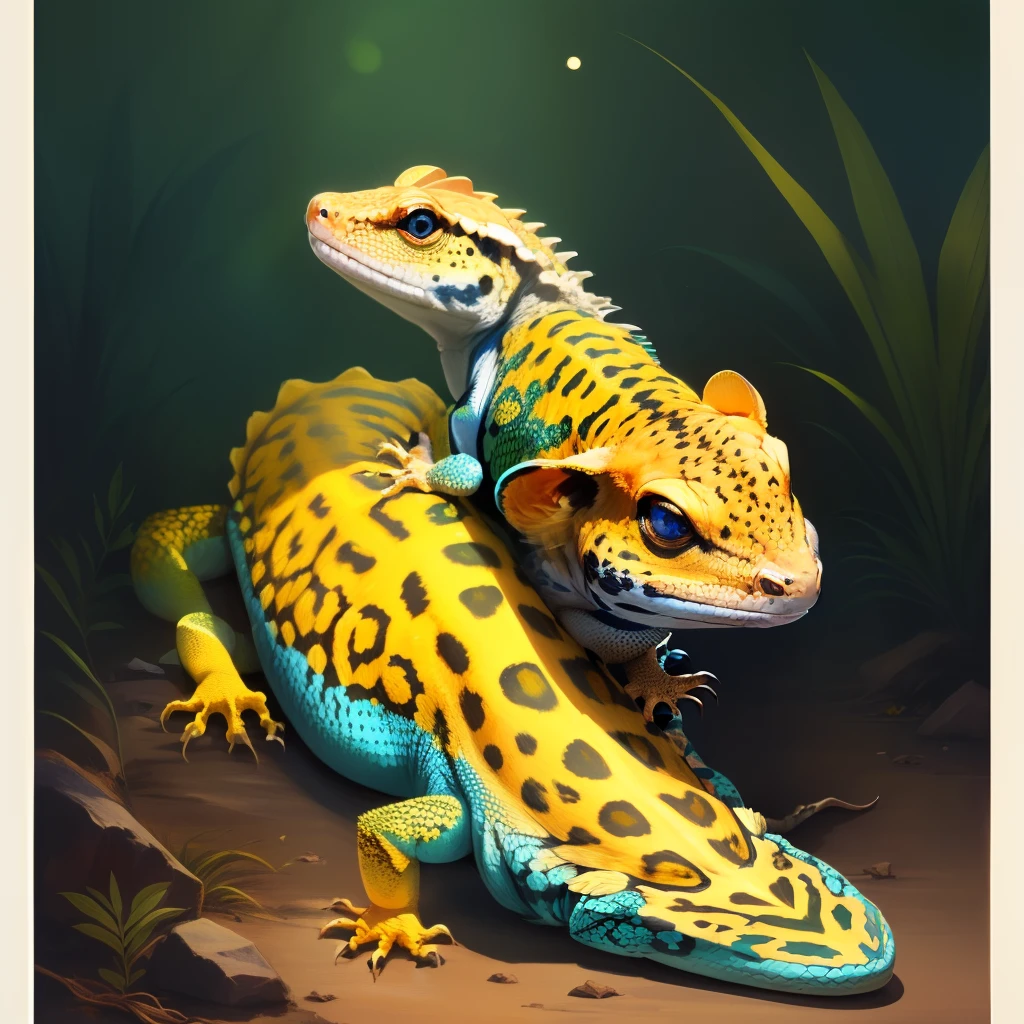 Leopard gecko lizard poster