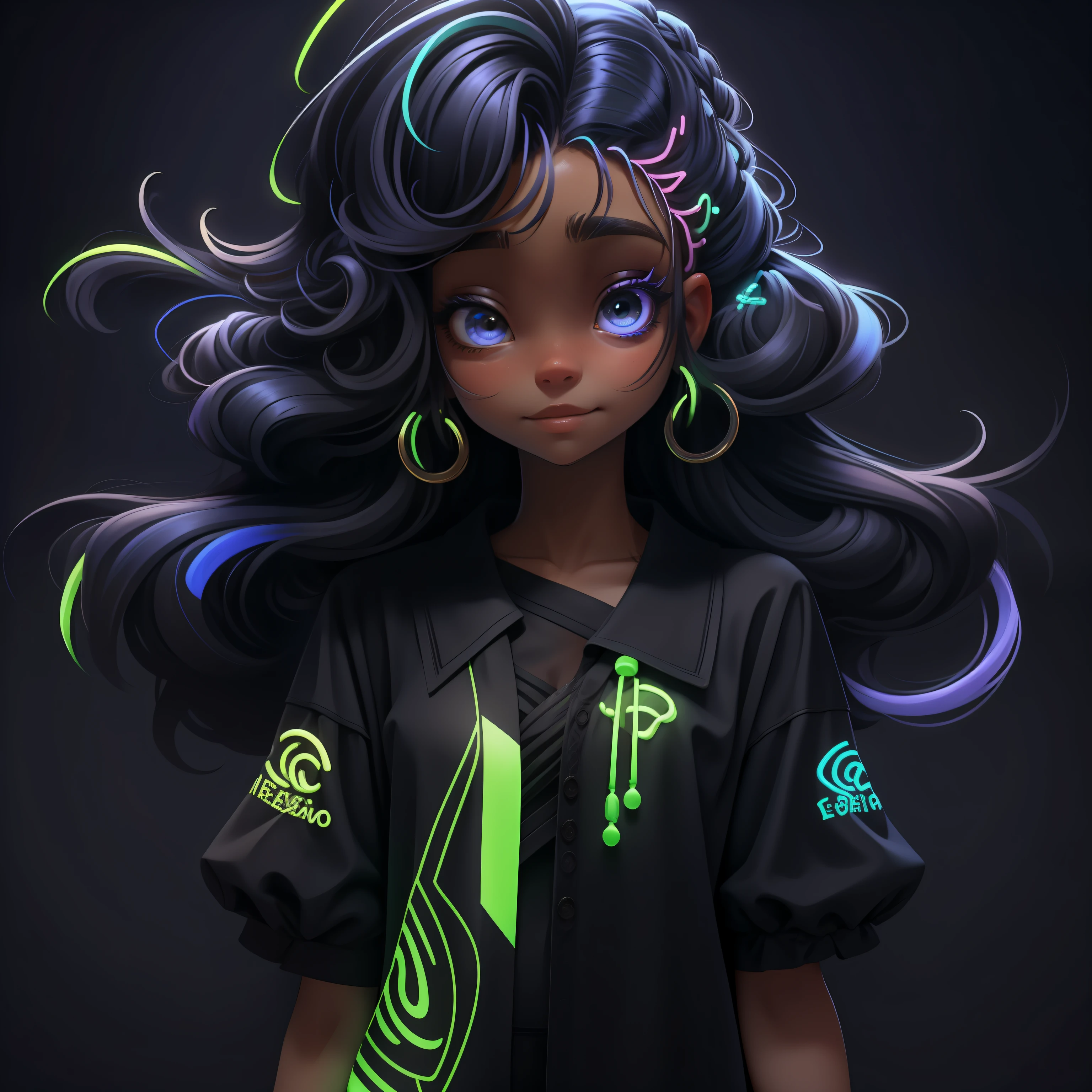 menina velho, (velho), cabelo curto, loiro escuro, roupas rave neon, master part, best quality