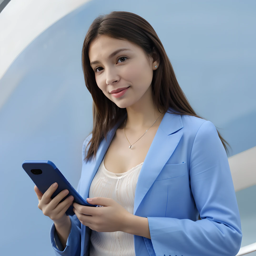 Planfeto offers fiber optic internet from the company Provernet, cor predominante azul,Character with cell phone in hand