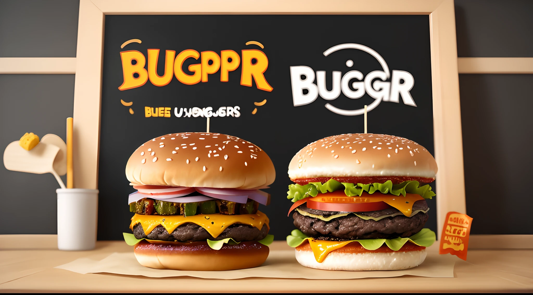 Create a Pixar Style Poster
From a black and white burger stripe written japa snacks and a happy burger in front