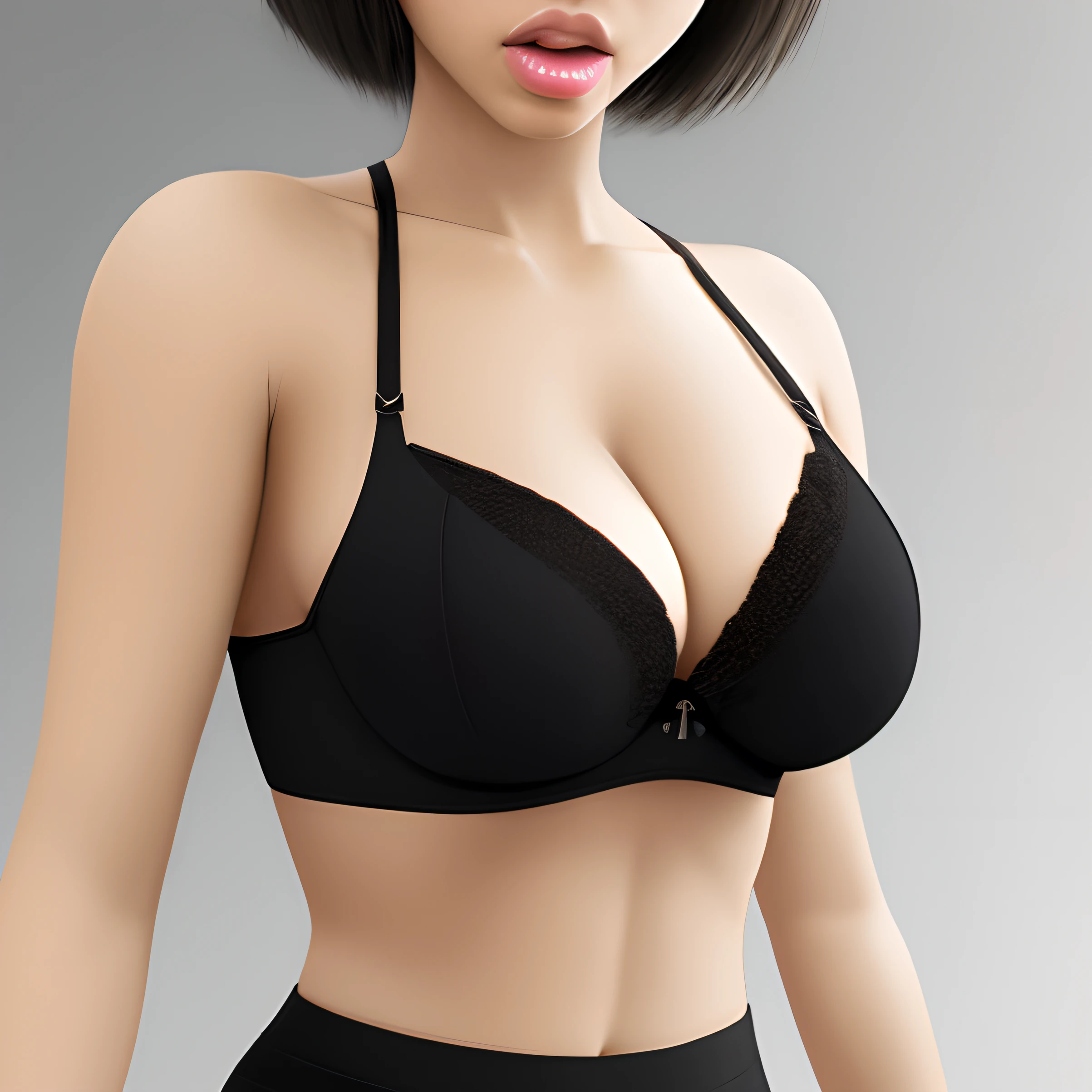 A realistic photo of a mixed race part black part Asian. She has b cup breasts which are exposed. She is sucking a white mans 8 inch