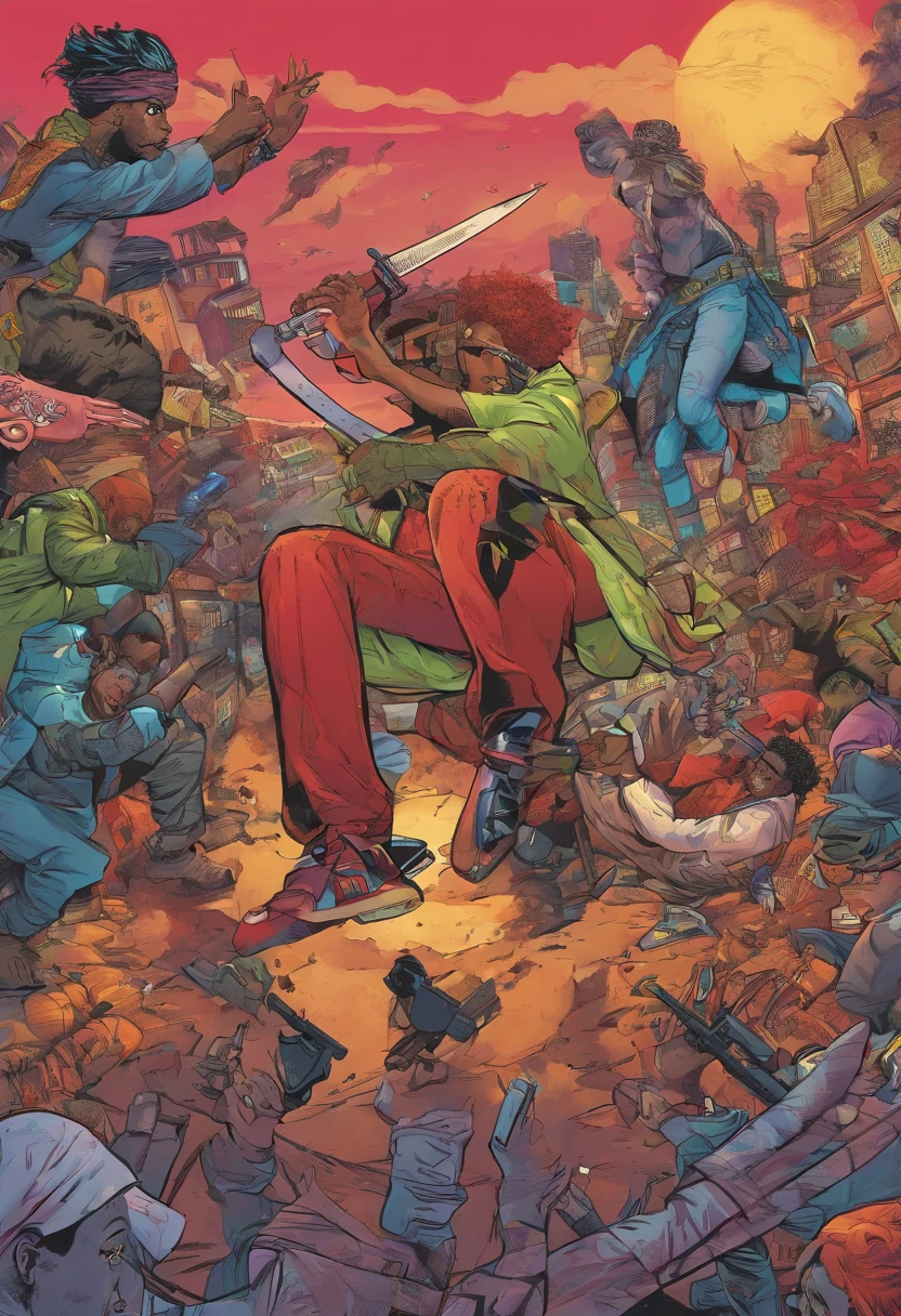 illustration pour cover de musique rap, Curse with Weapons